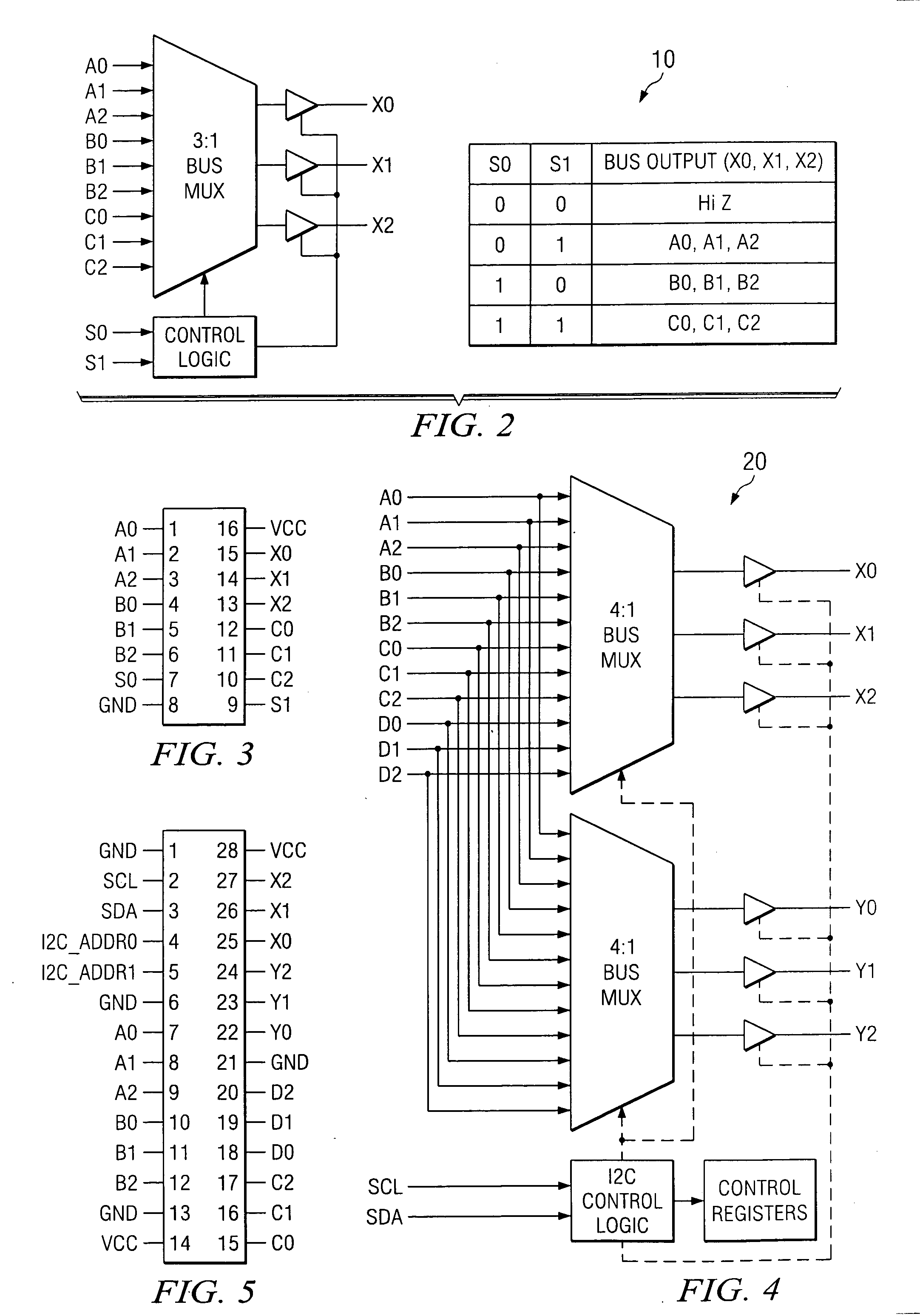 Monolithic digital audio bus switch with output control