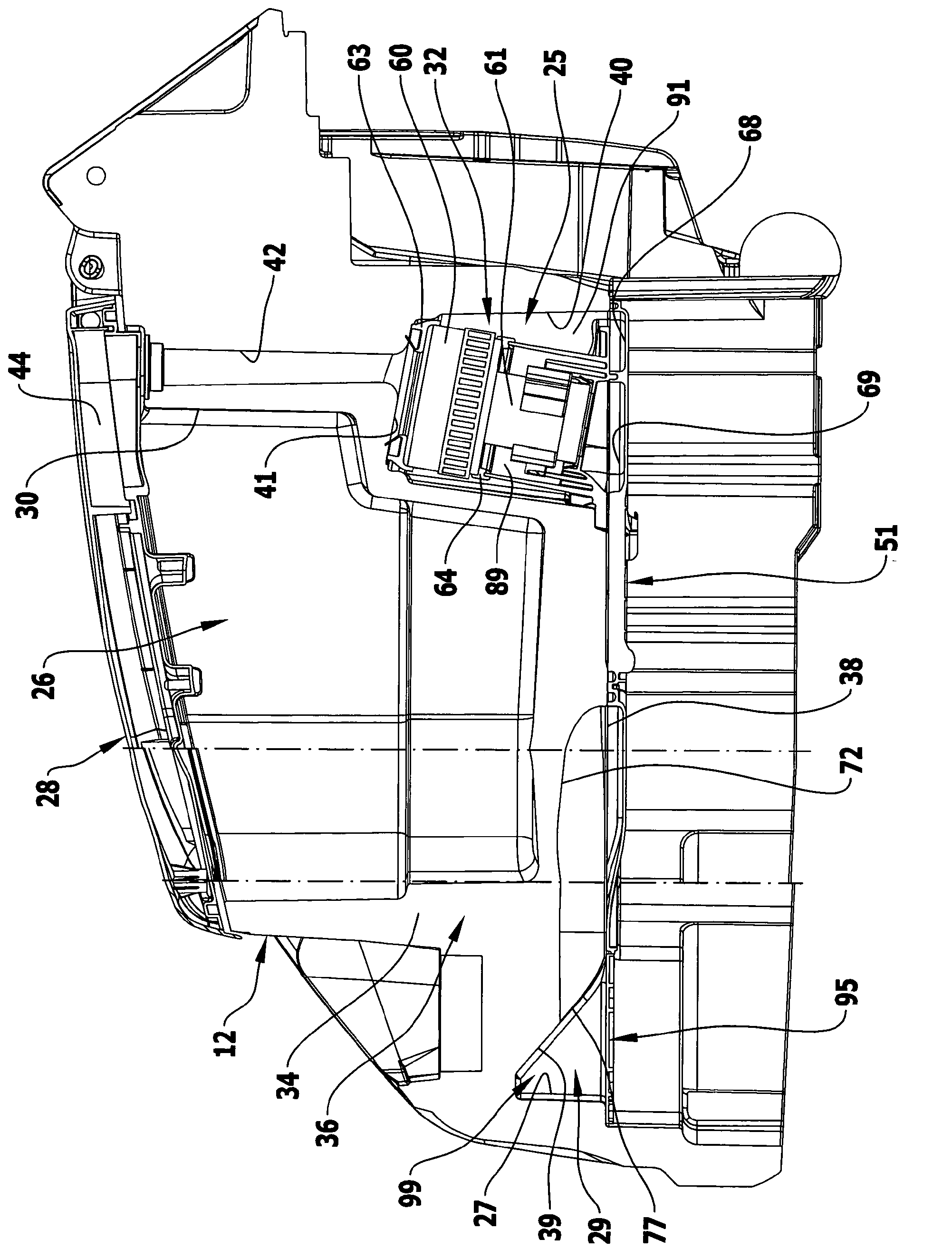 Mobile floor cleaning device having noise insulation