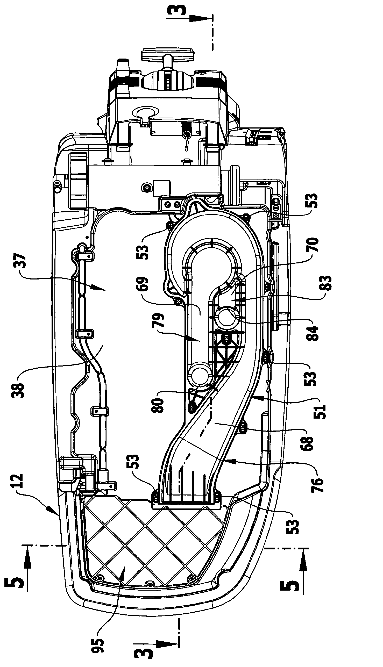 Mobile floor cleaning device having noise insulation