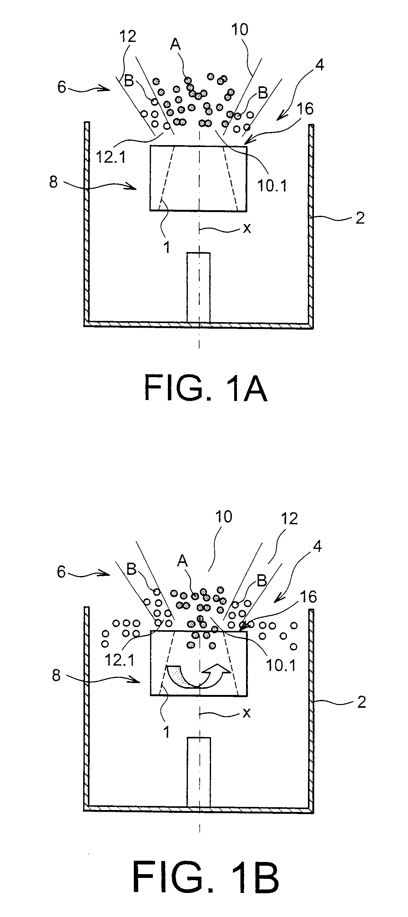 Filling device for at least two granular materials and filling method using such a device