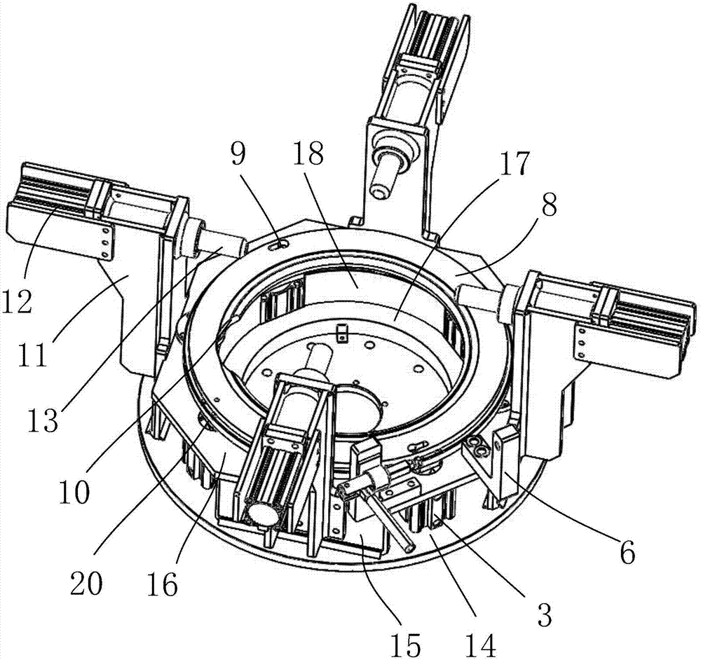 Positioning clamp applied to automatic welding equipment for inner seams of drive axle housing rear cover