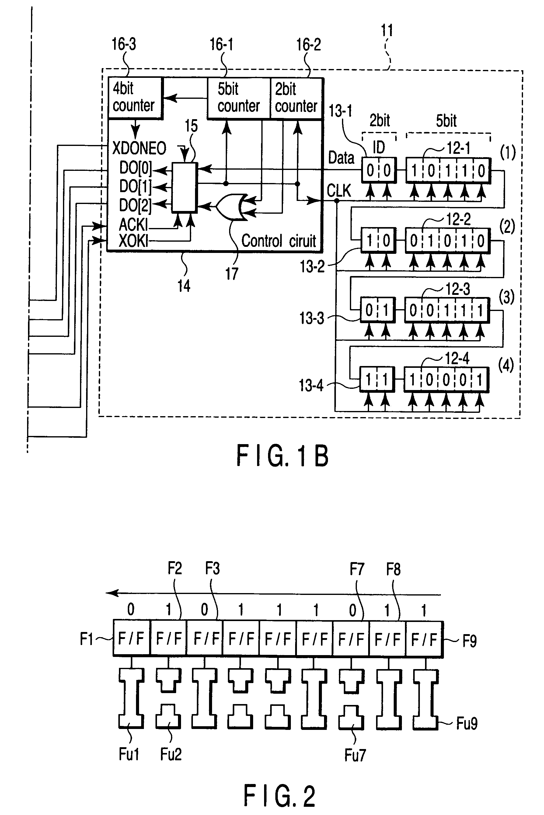 Asynchronous serial data apparatus for transferring data between one transmitter and a plurality of shift registers, avoiding skew during transmission