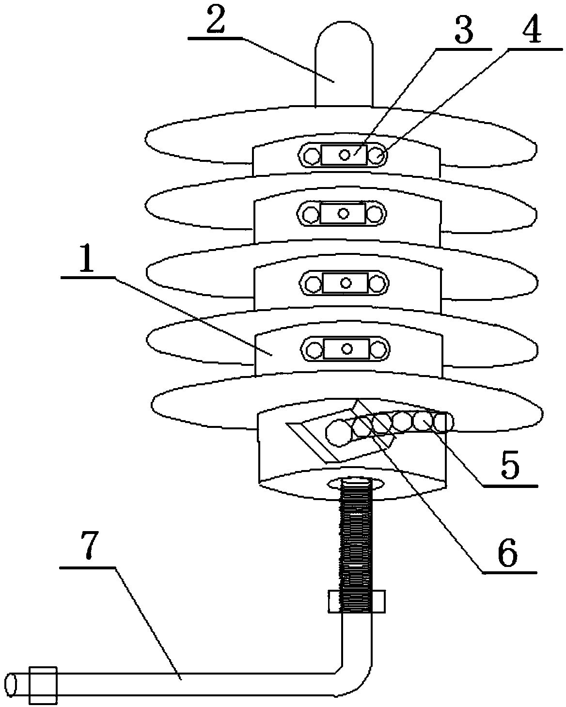 Arc compression arc extinguishing lightning protection gap device