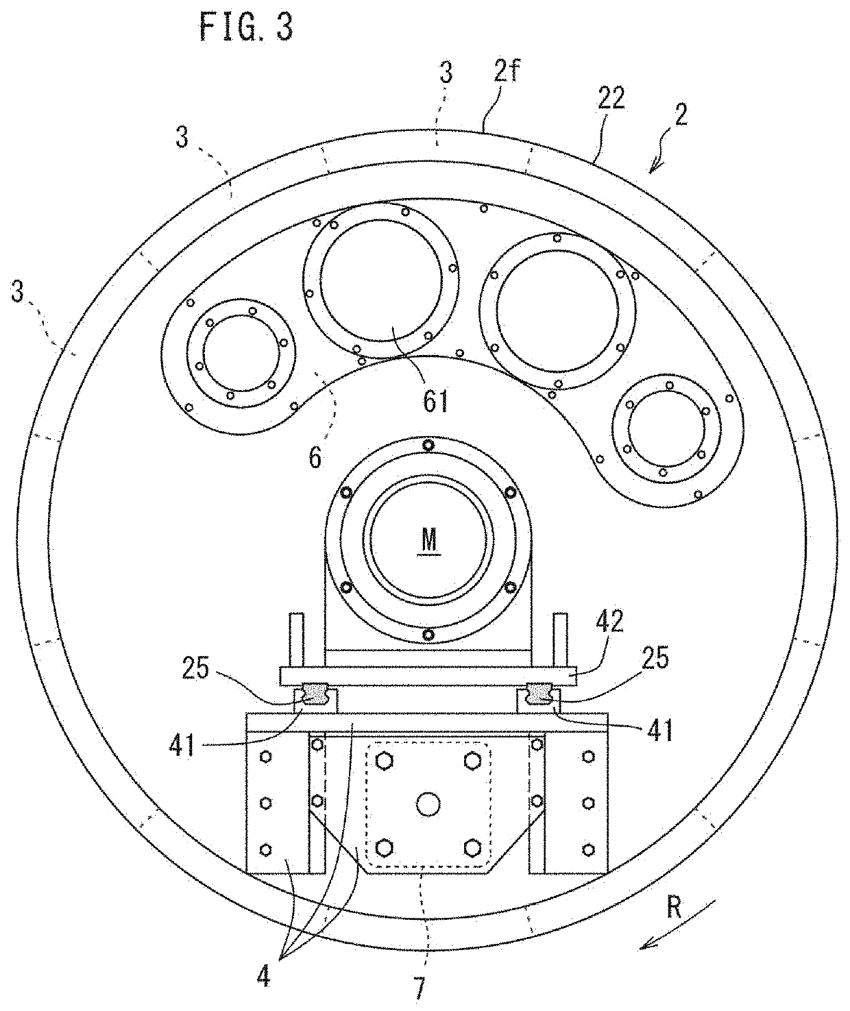 Apparatus for manufacturing absorbent core of disposable worn article, and replacement method for replacing part of the apparatus