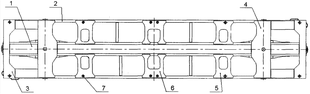 Load increasing container flat wagon body applicable to running on Thailand meter-gage railway