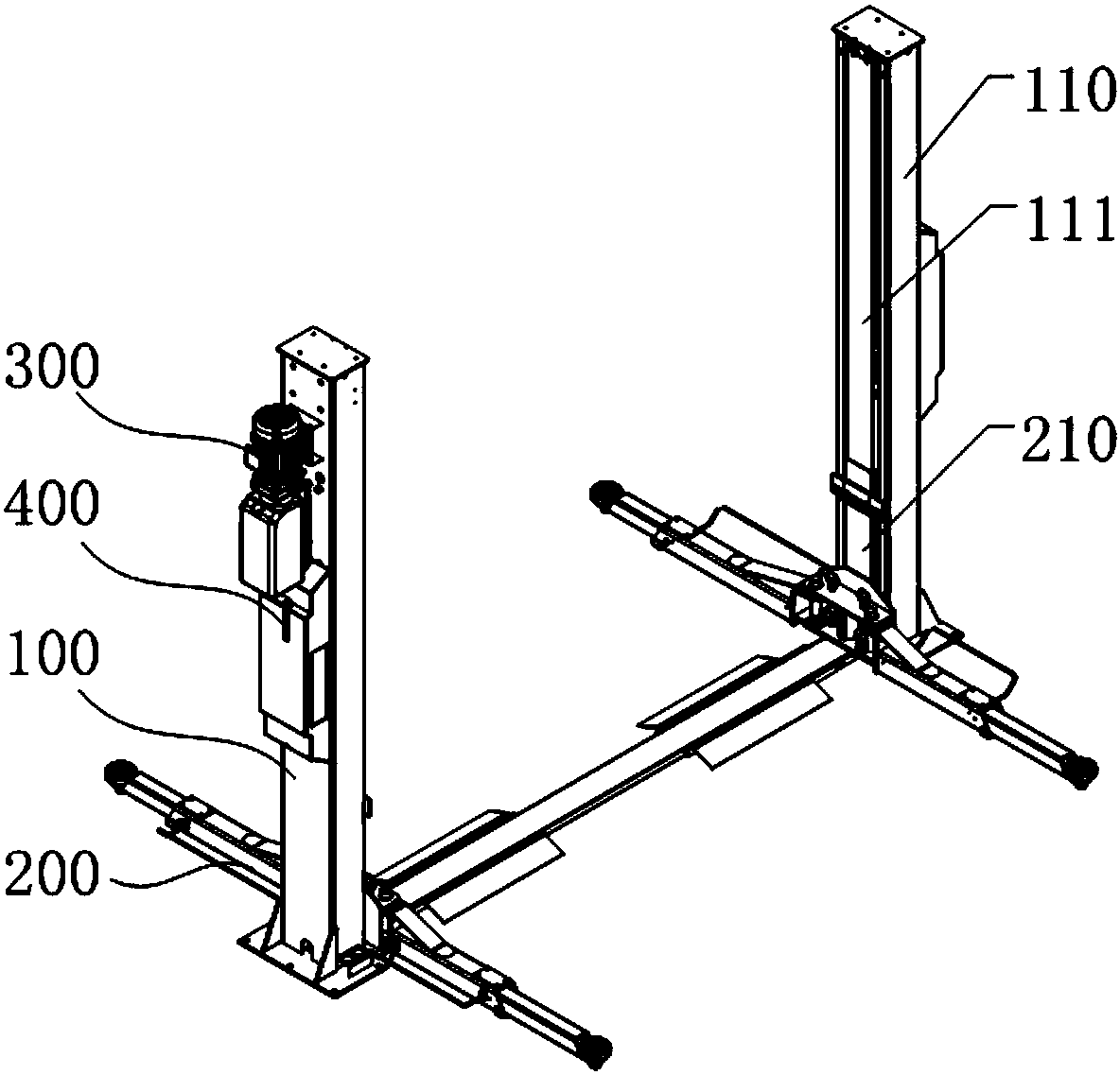 Vehicle lifting machine and double-column vehicle lifting machine