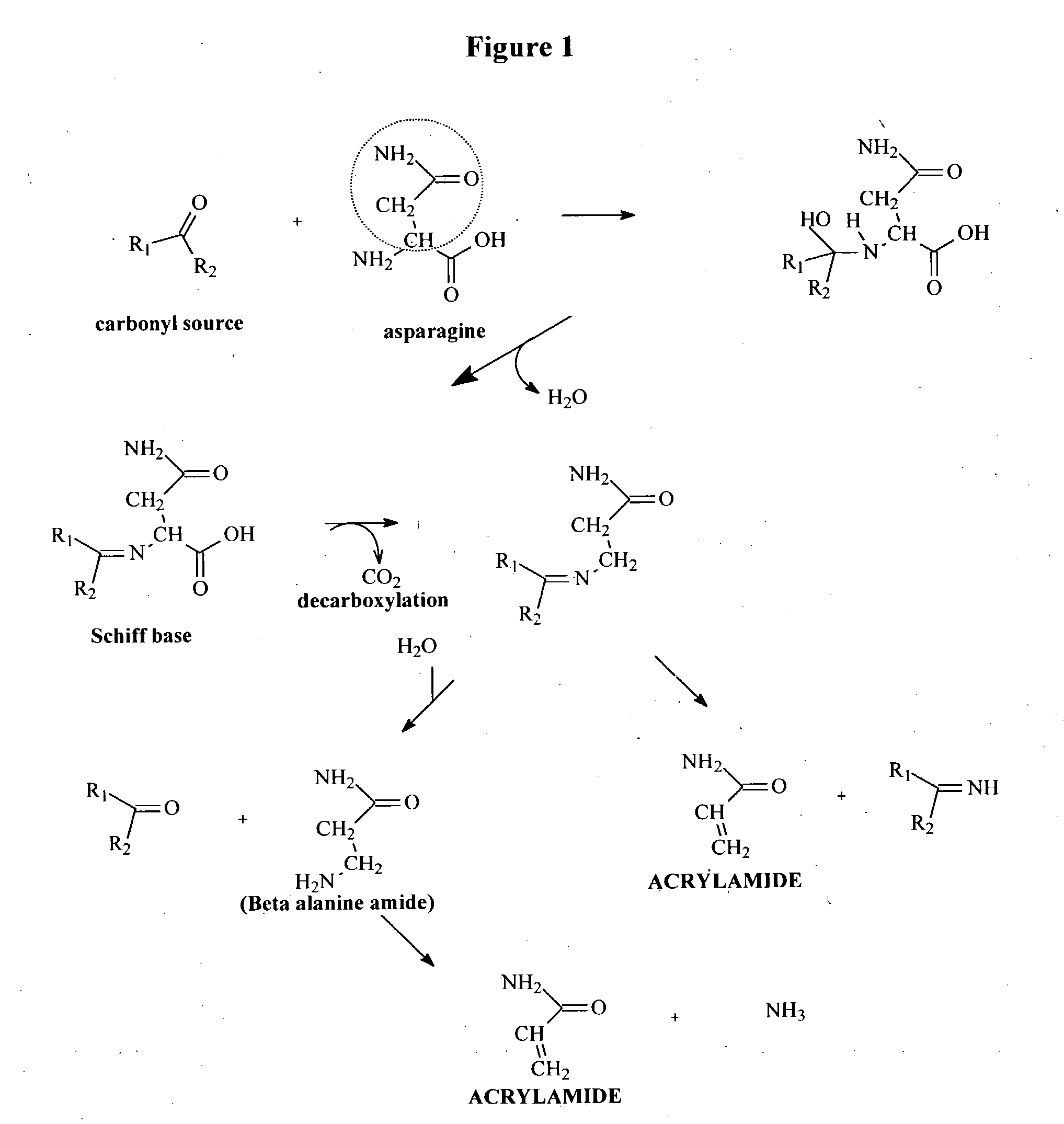 Method for reduction of acrylamide in cocoa products, cocoa products having reduced levels reduced levels of acrylamide, and article of commerce