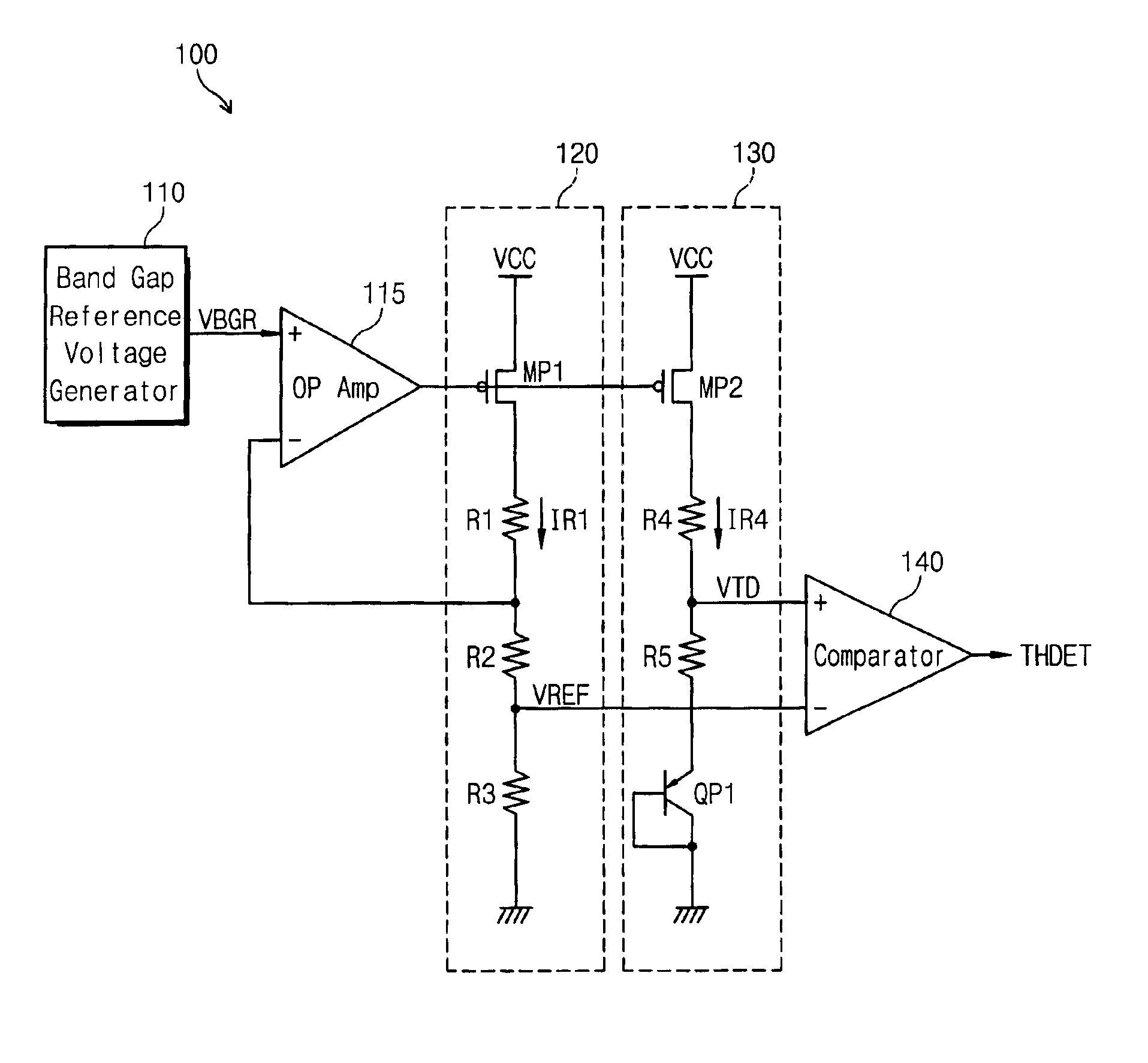 Temperature detection circuit insensitive to power supply voltage and temperature variation