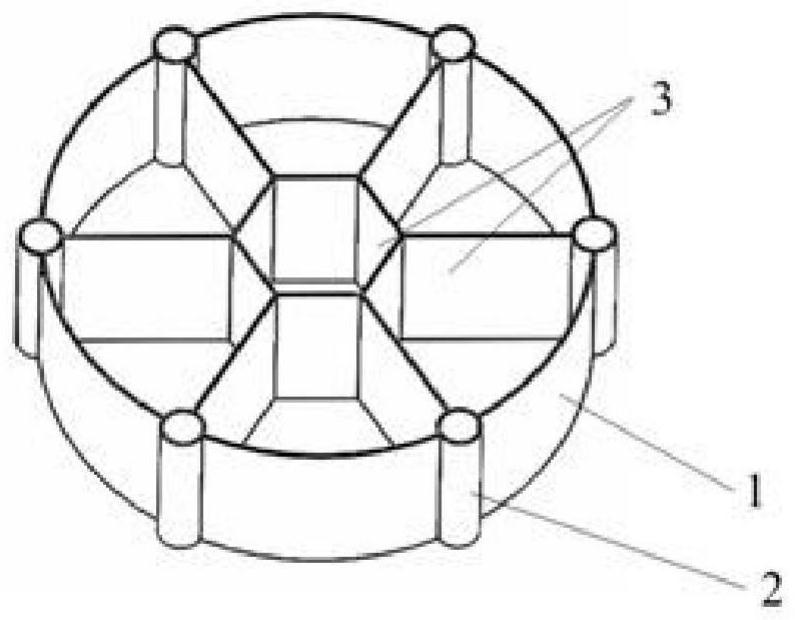 Offshore wind power barrel type foundation structure with pile piers