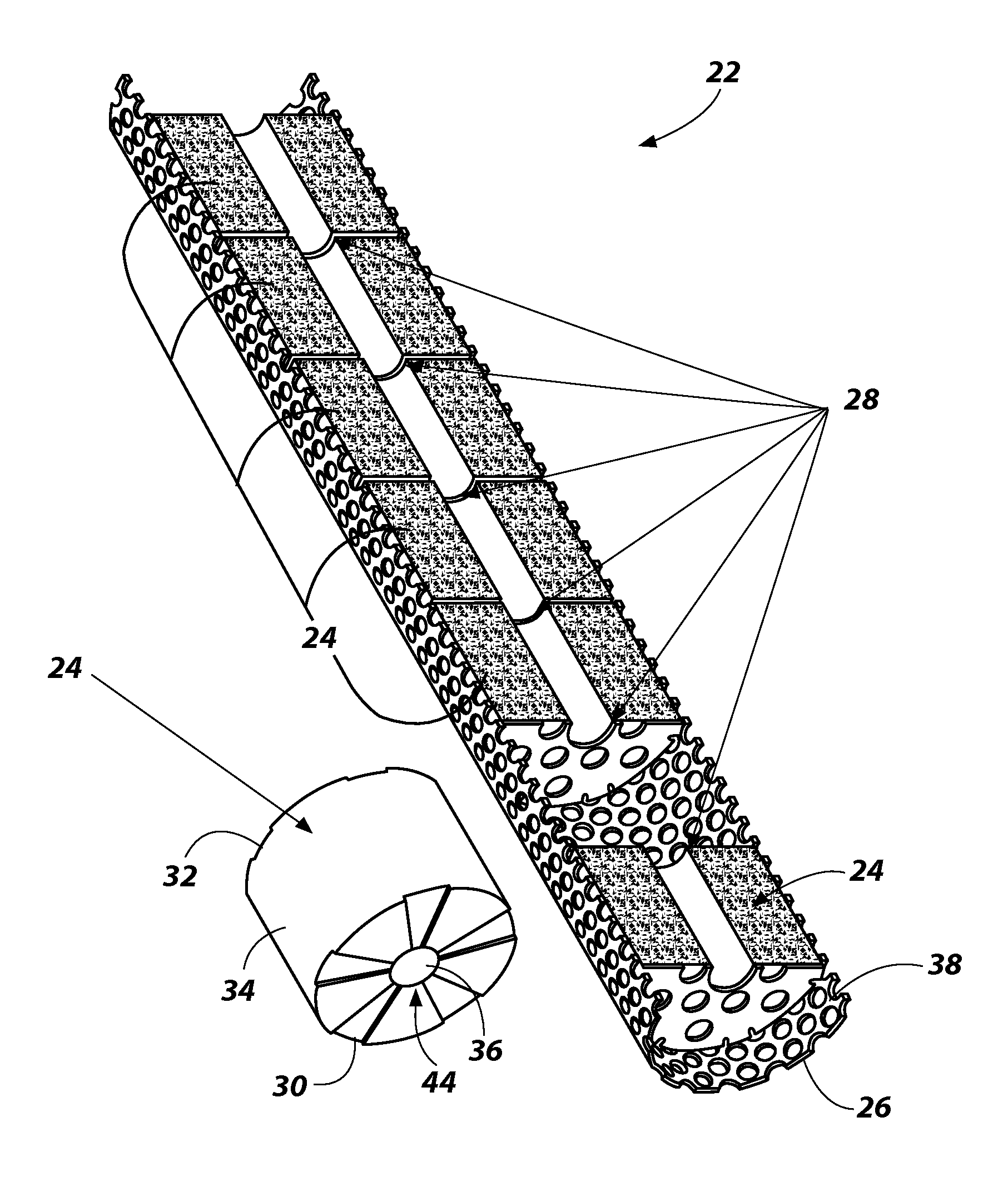 Gas-generating devices with grain-retention structures and related methods and systems