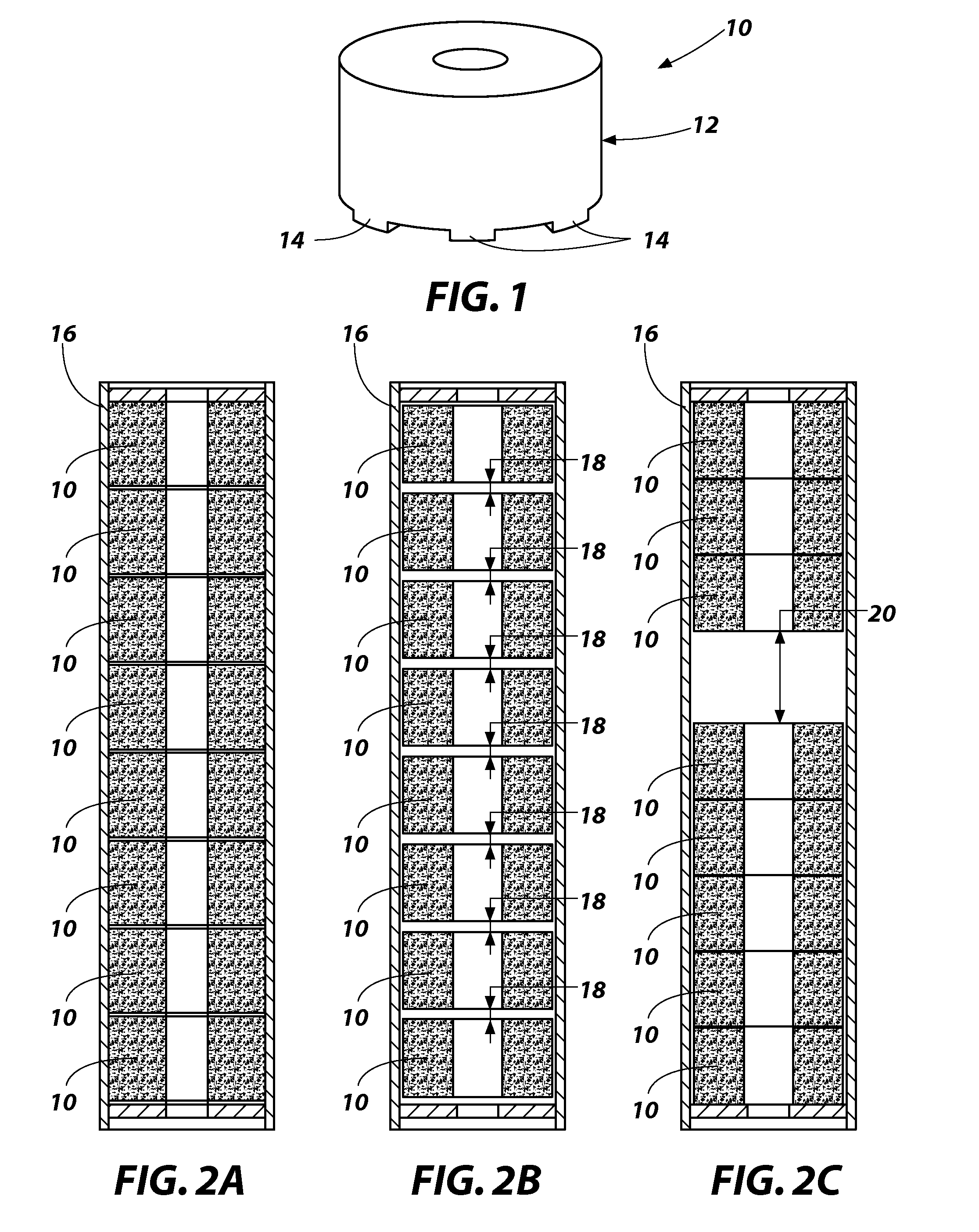 Gas-generating devices with grain-retention structures and related methods and systems