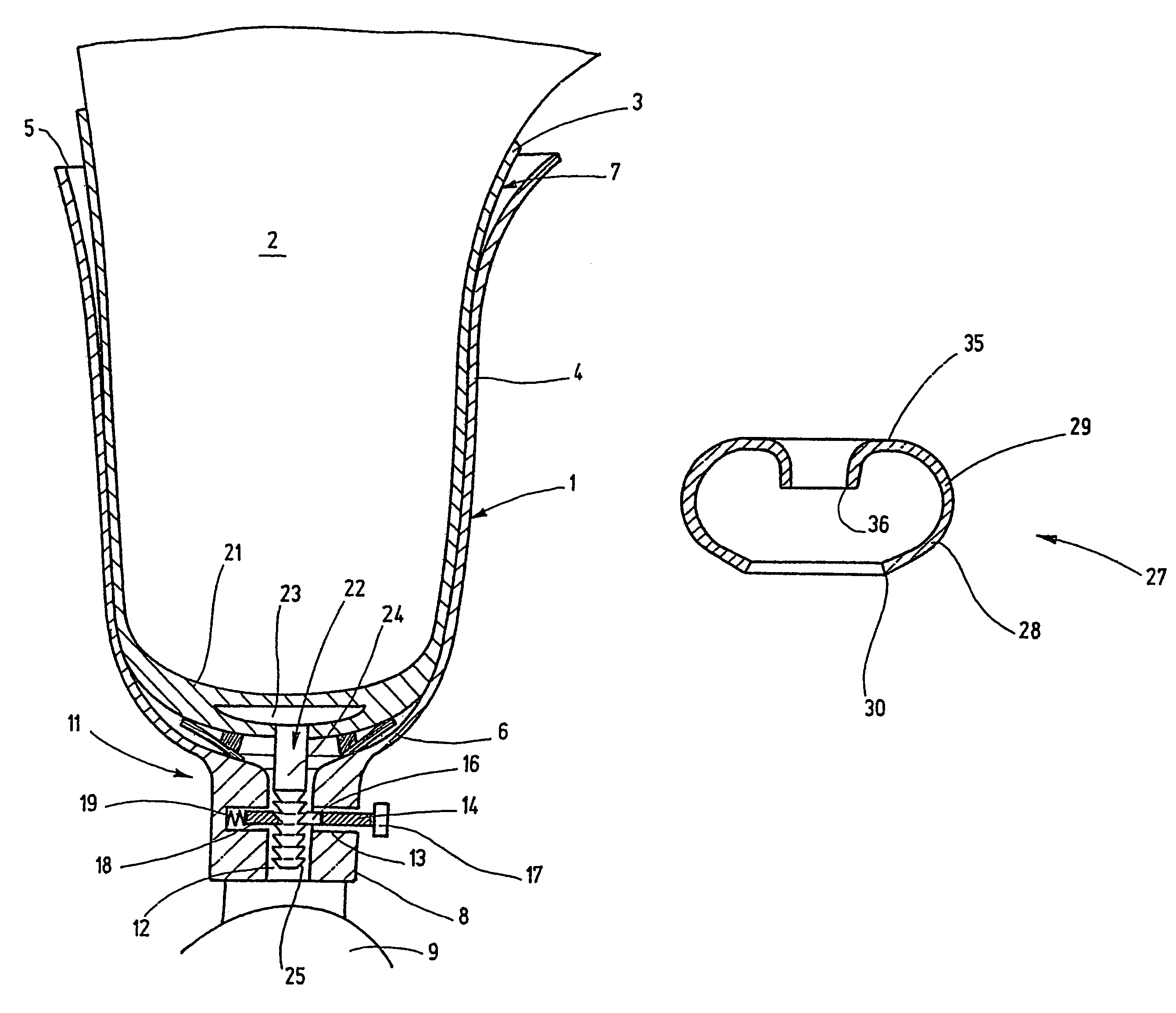Prosthesis liner or socket with a seal at the distal end