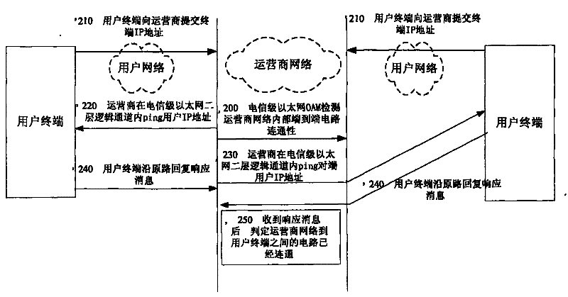 Method and system for detecting end-to-end connectivity of telecommunication grade ether private wire