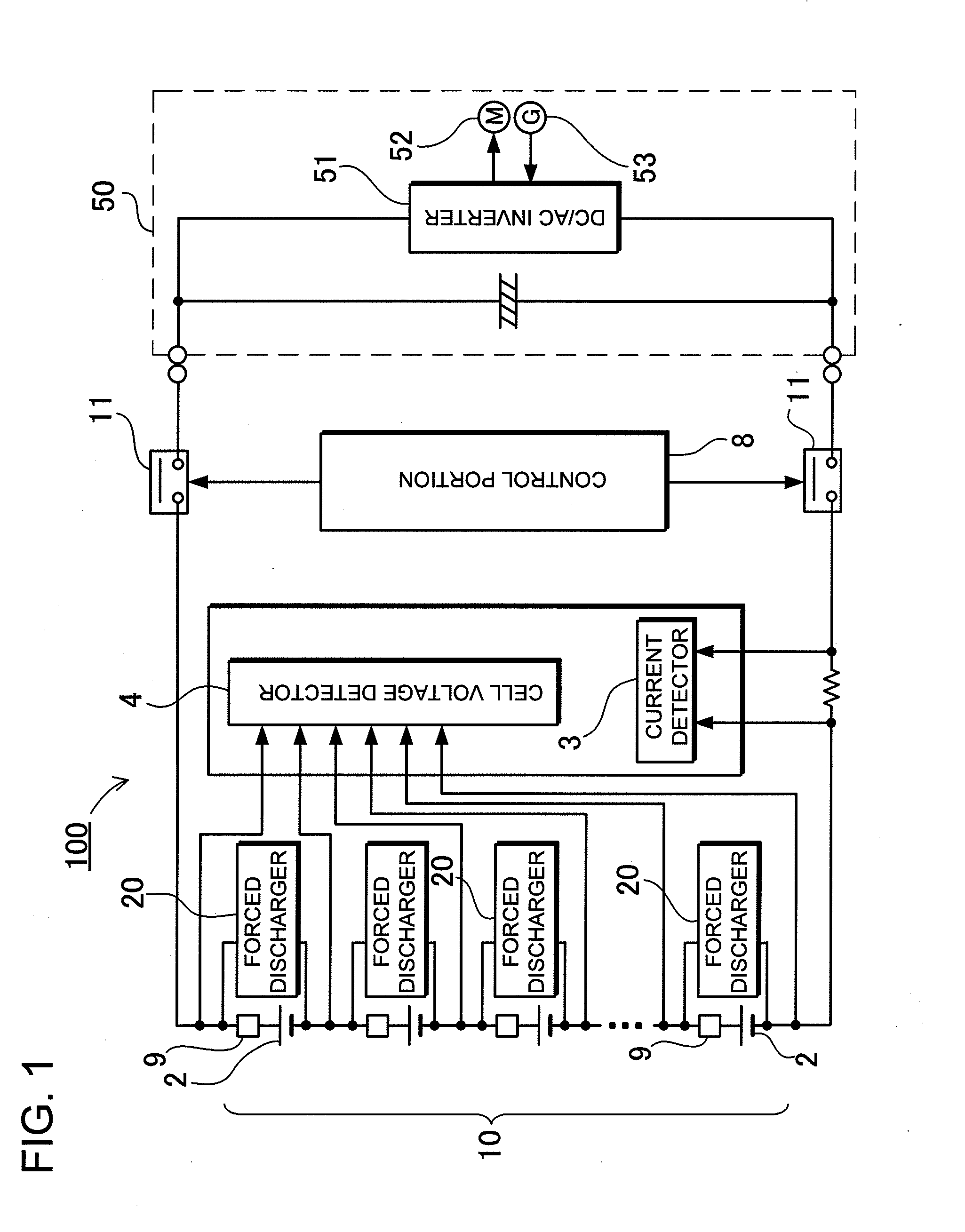 Power supply device capable of forcedly discharging battery cell