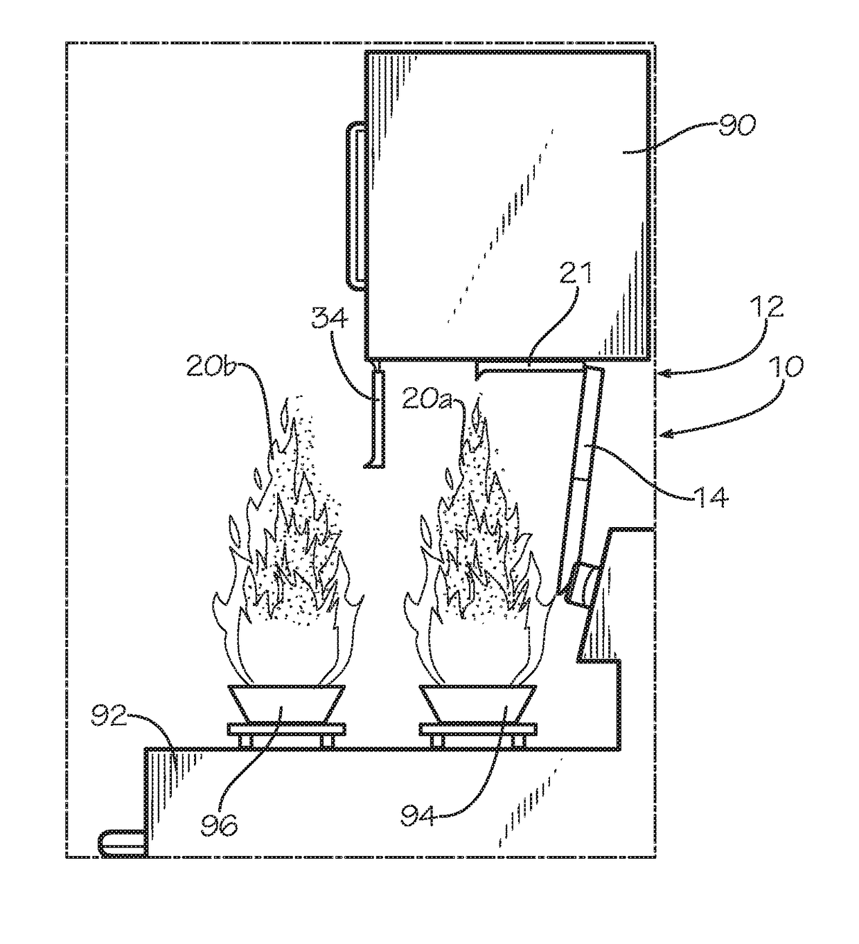 Stove Top Fire Extinguishing Device