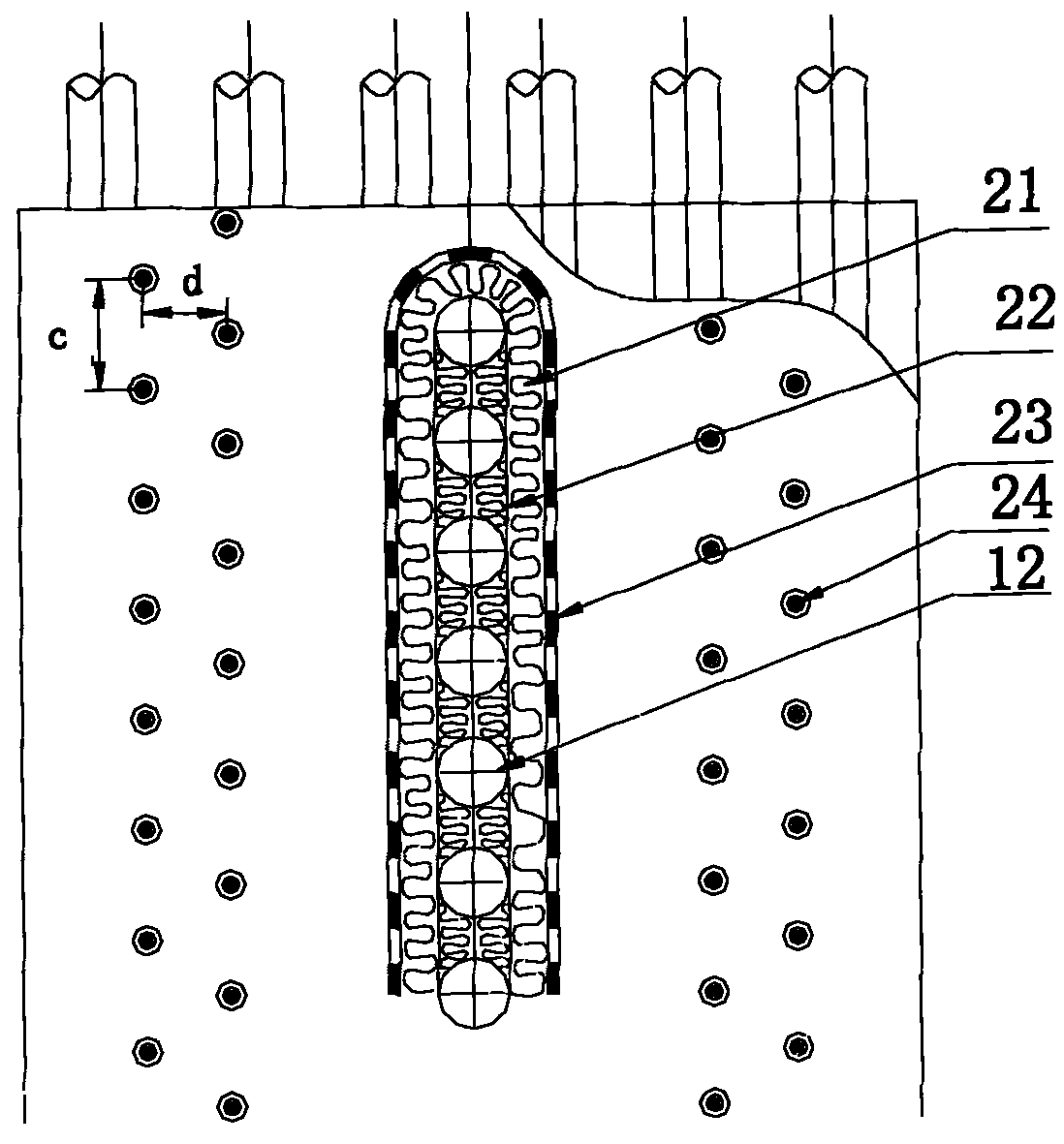 Method and device for sealing body of power station boiler