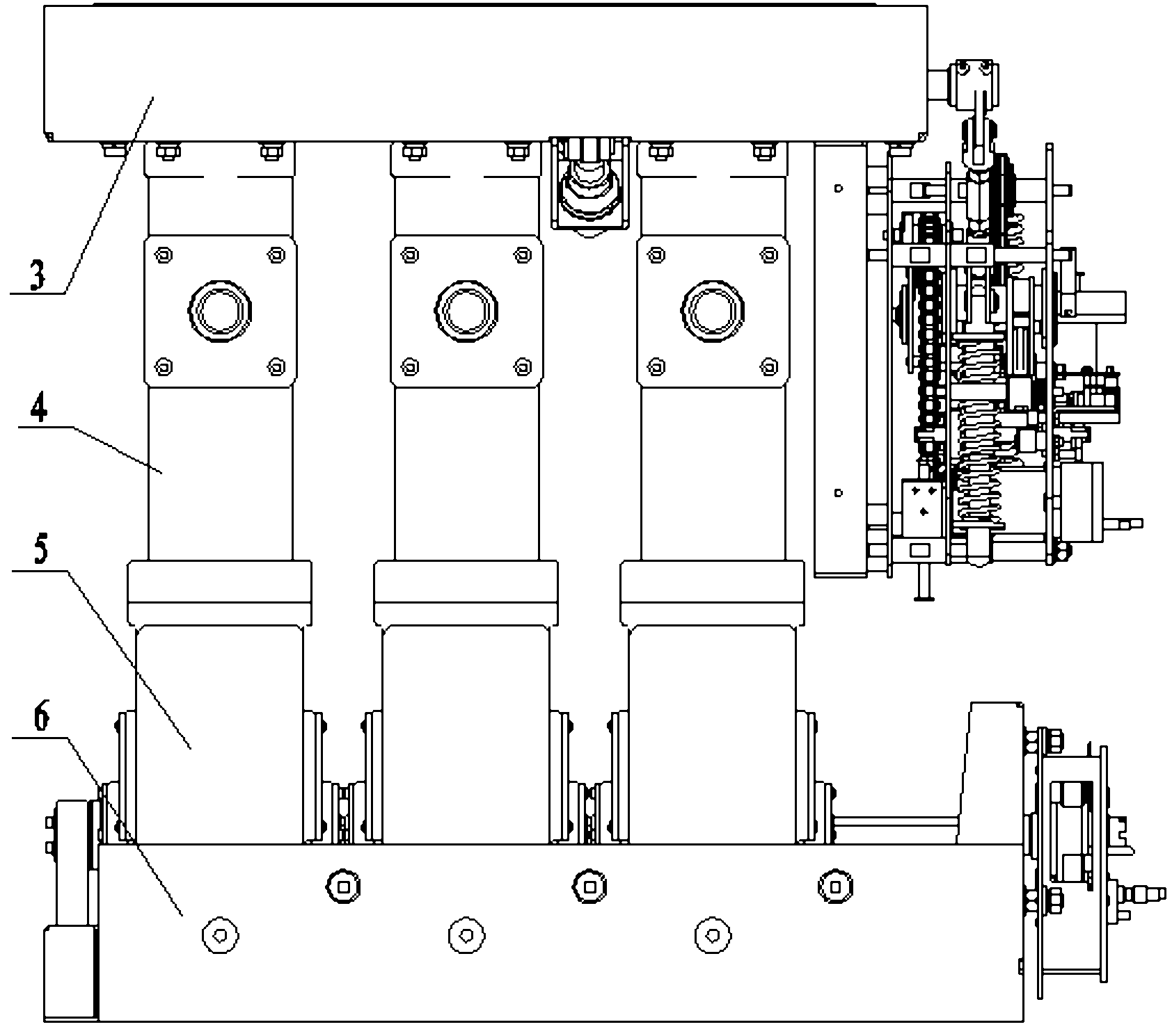 Solid assembly unit of switchgear cubicle for loop network