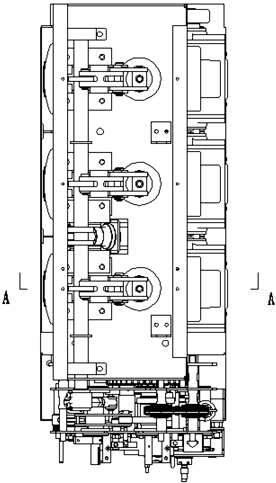 Solid assembly unit of switchgear cubicle for loop network