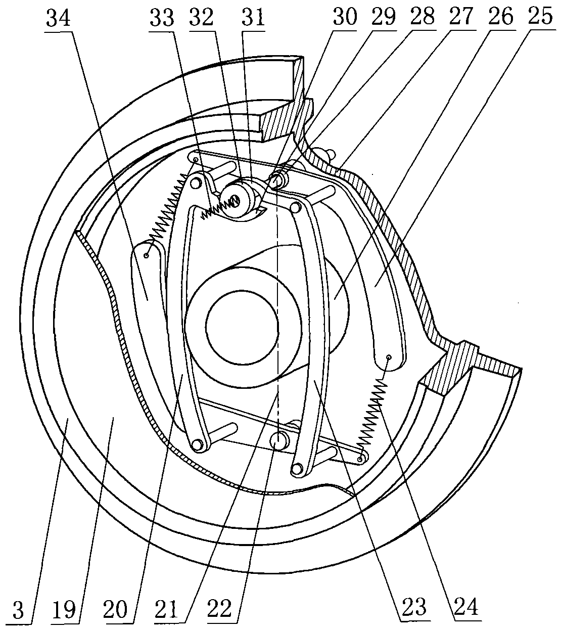 A kind of centrifugal force automatic brake mine car