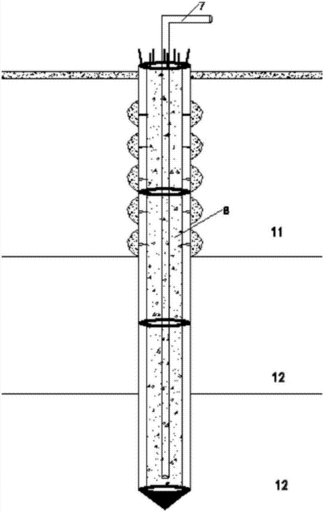 Prefabricated dewatering pipe pile in building foundation pit and its application method