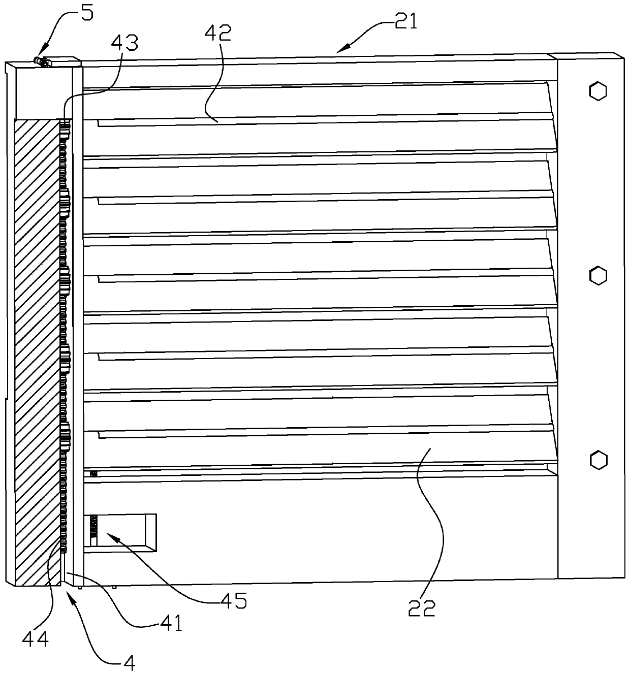 Air conditioner plate louver structure and installation method