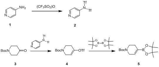 Method for synthesizing N-tert-butoxycarbonyl-1,2,5,6-tetrahydropyridine-4-boronic acid pinacol ester