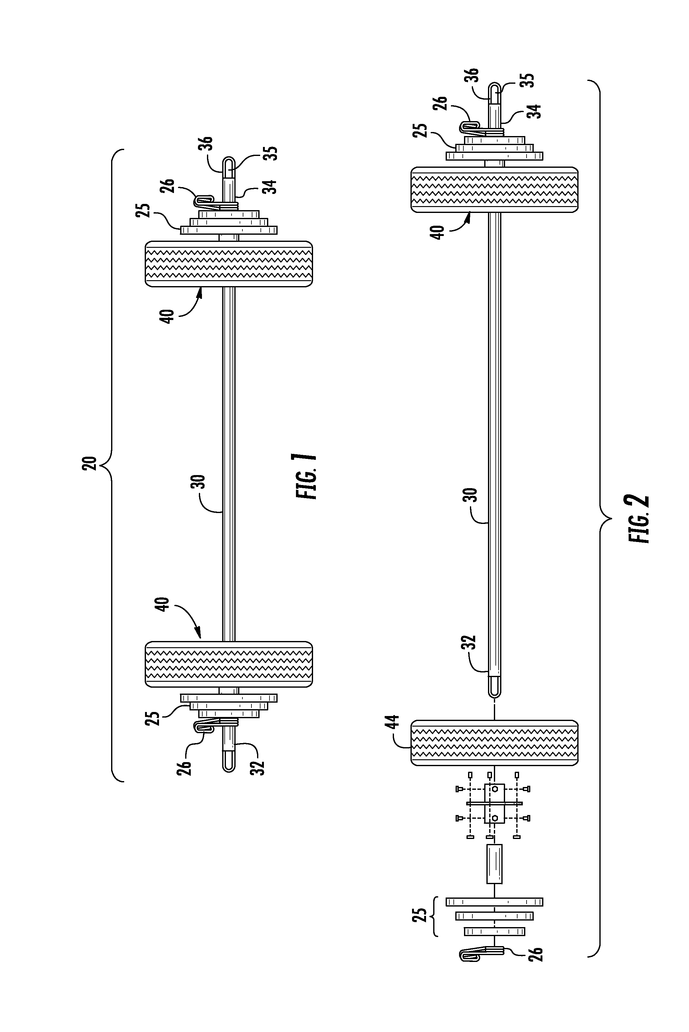 Barbell assembly having impact absorbing weights and swivel end