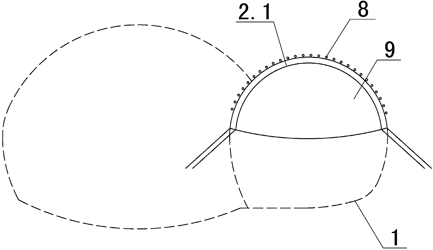 Construction method of dissymmetric double-linking-arch tunnel structure
