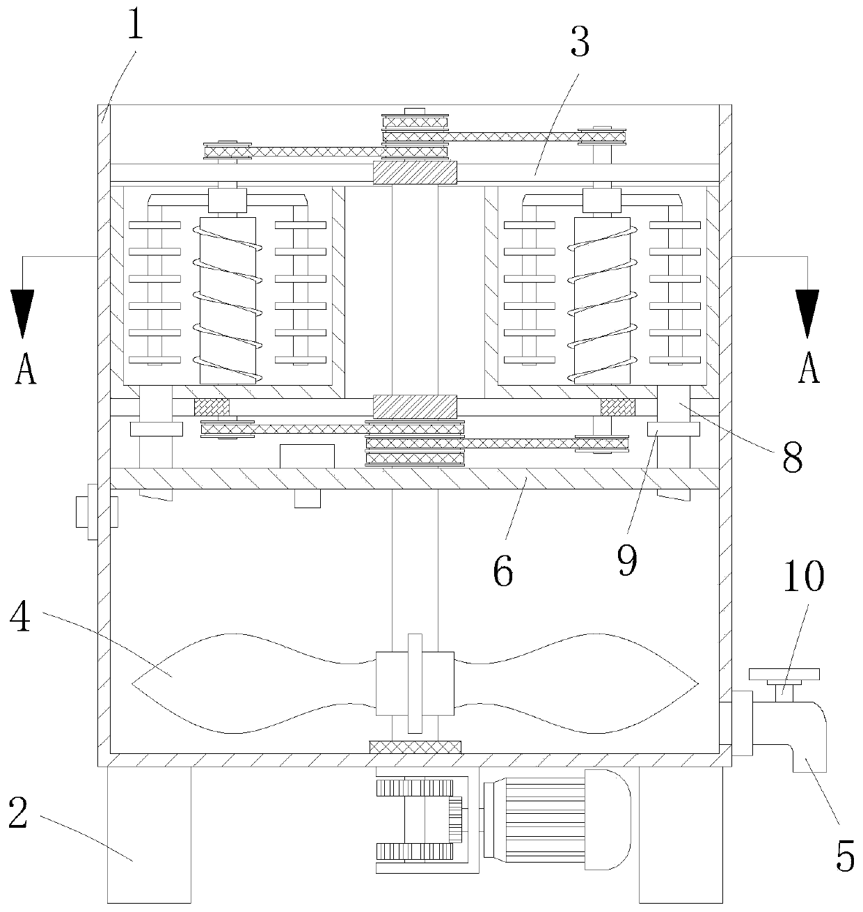 Stirring device for processing high-performance anticorrosive and antirust ship coating