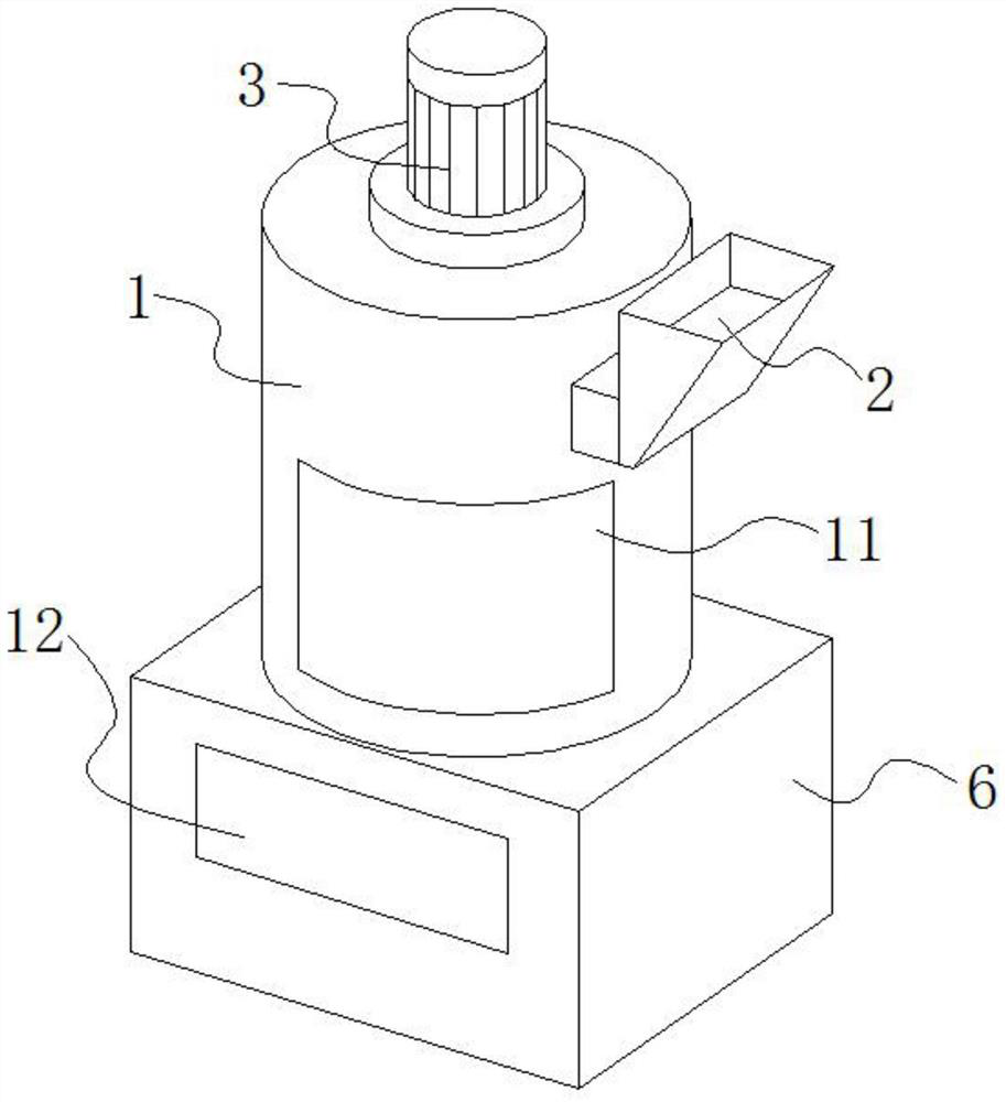 Raw material crushing and filtering device for aluminum oxide ceramic production and processing