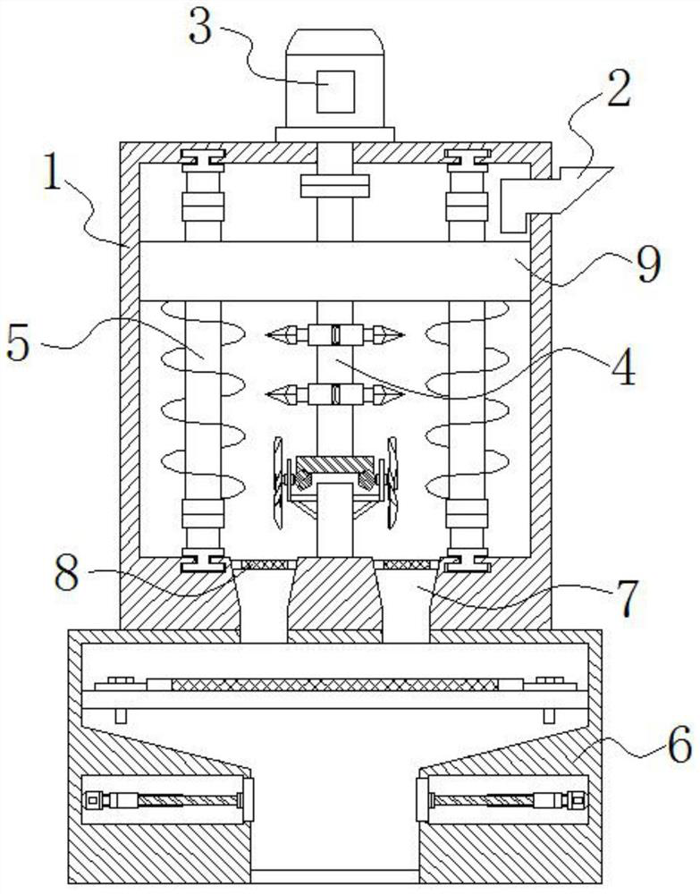 Raw material crushing and filtering device for aluminum oxide ceramic production and processing