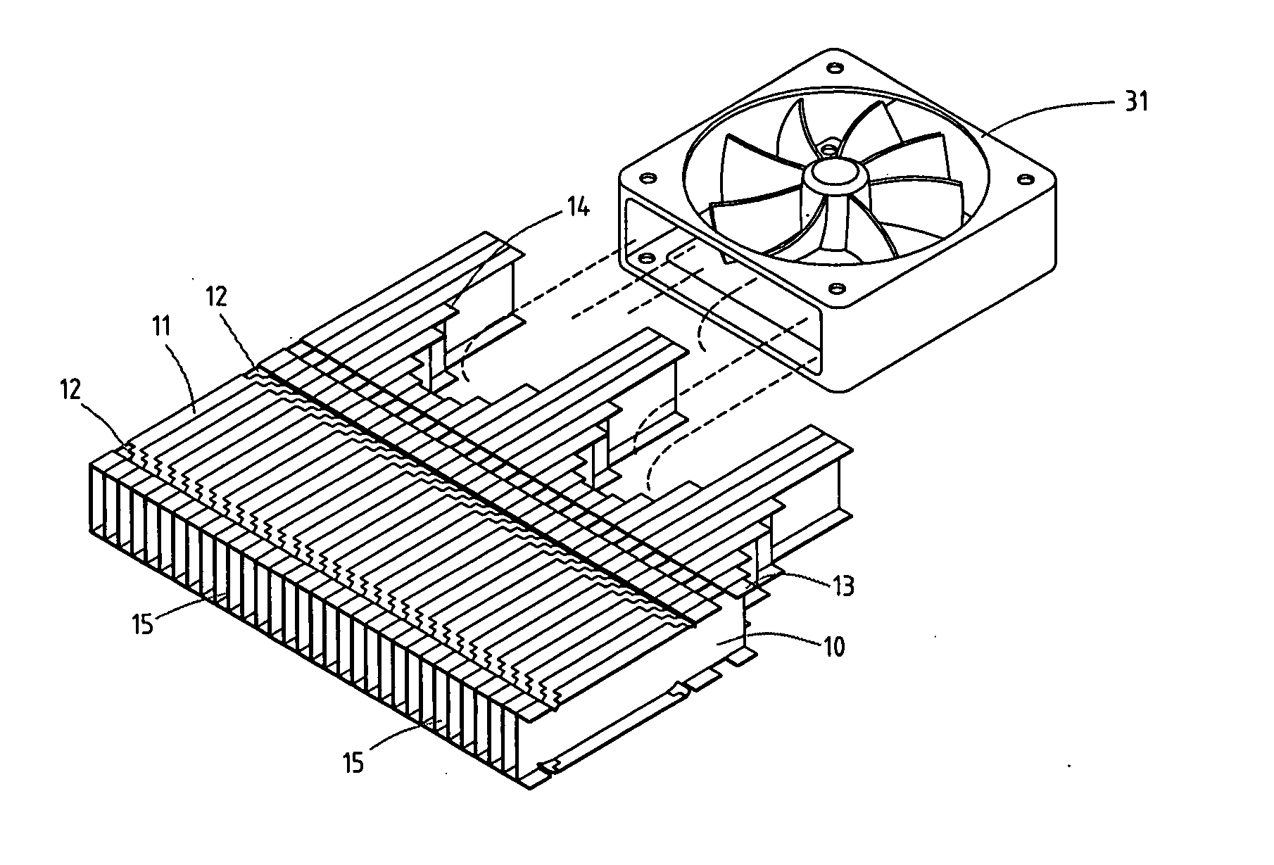 Heat dissipation device which is pre-built with an air vent structure