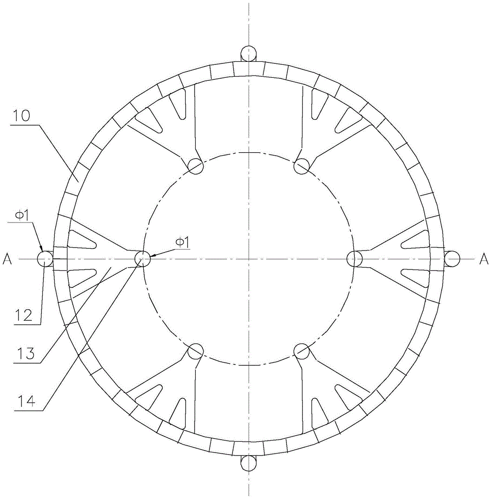 A tooling used for carburizing process of railway bearings