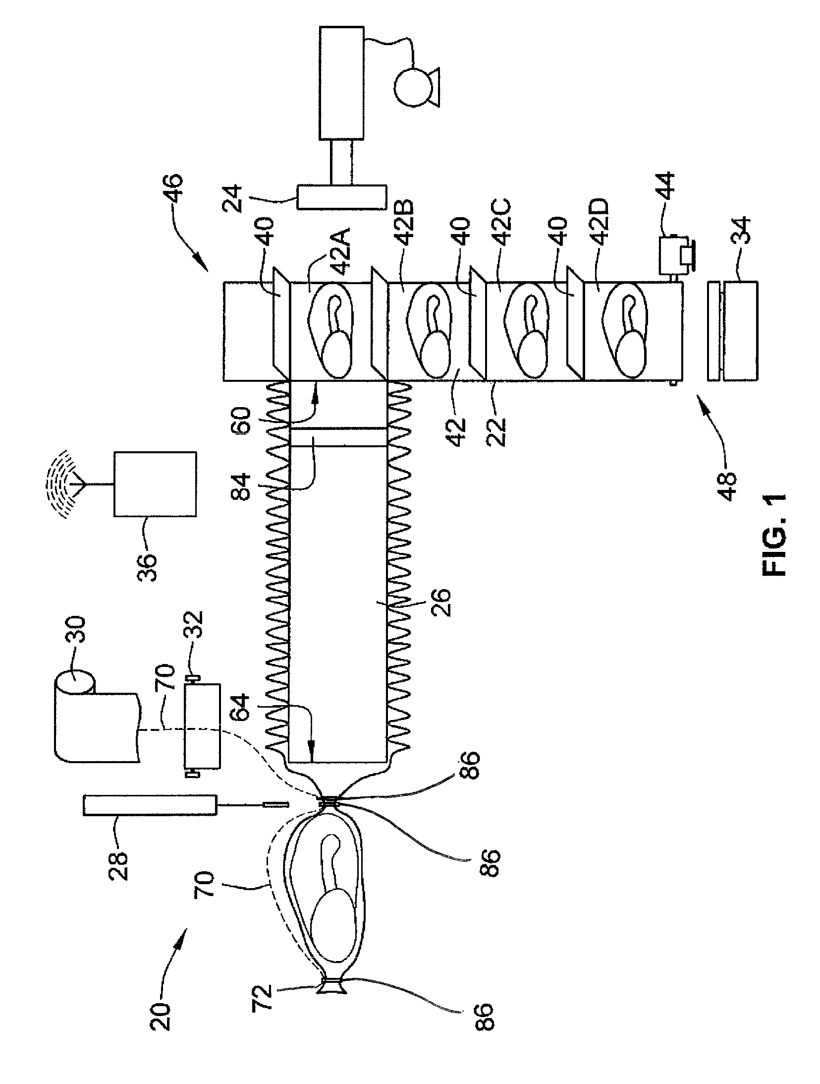 Method for enclosing products in a package having a handle