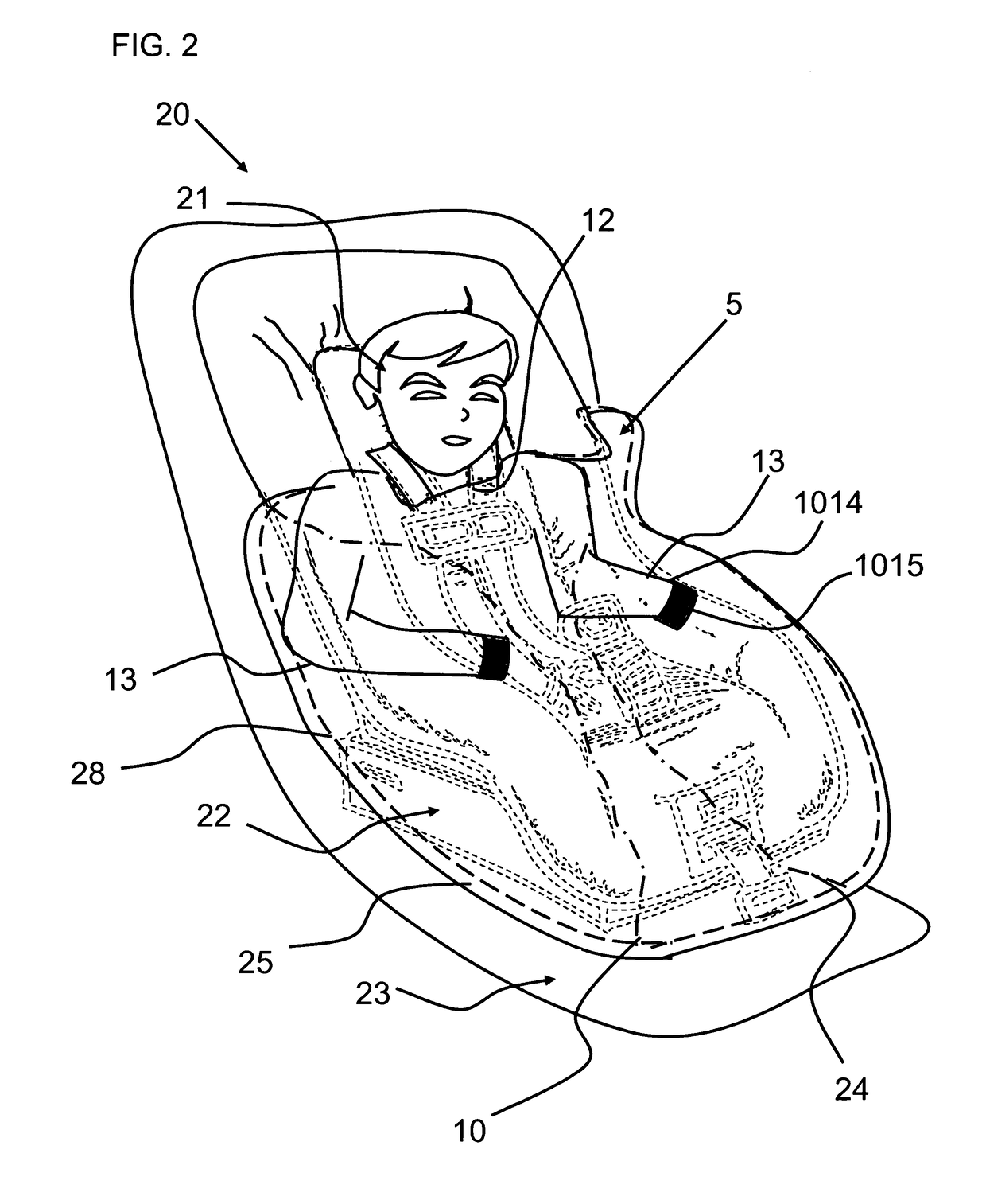 Blanket for placement upon an infant secured in a seat and method of use
