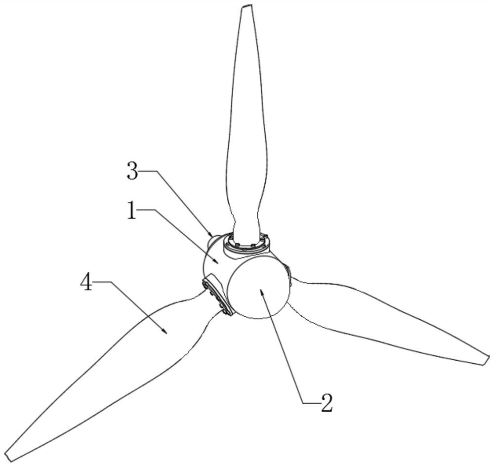Wind-driven fan blade pitch adjusting device