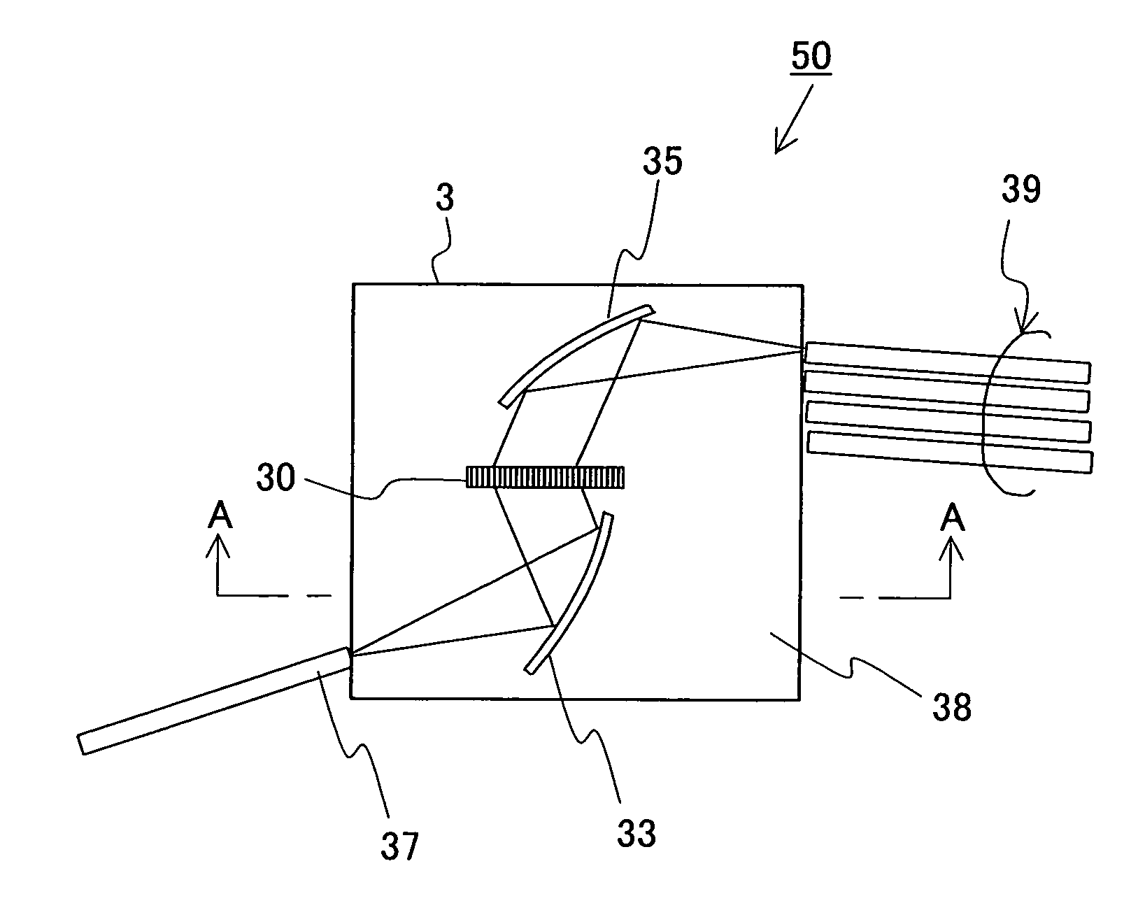 Optical element, optical circuit provided with the optical element, and method for producing the optical element