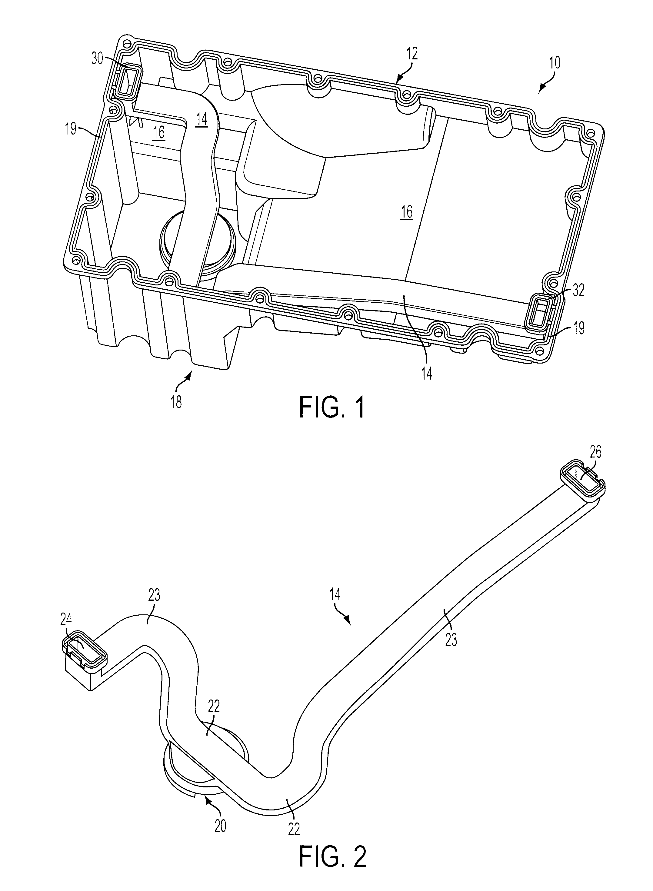 Reversible oil pan with integrated oil suction tube