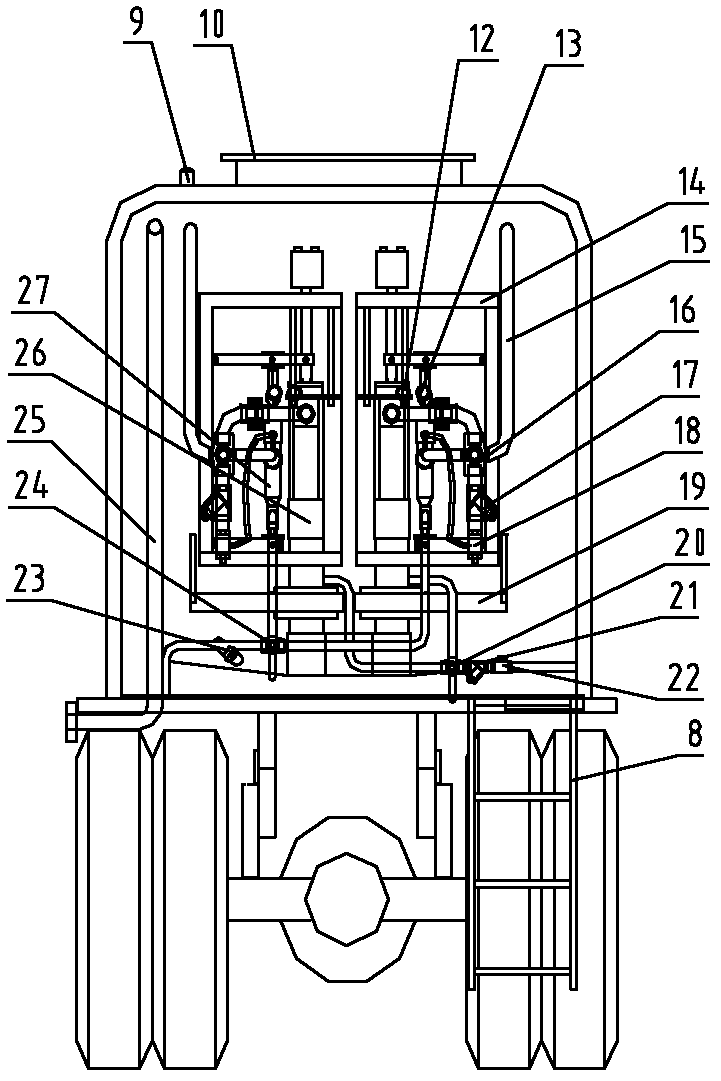 Emulsion explosive mixing and loading truck with double pumping system