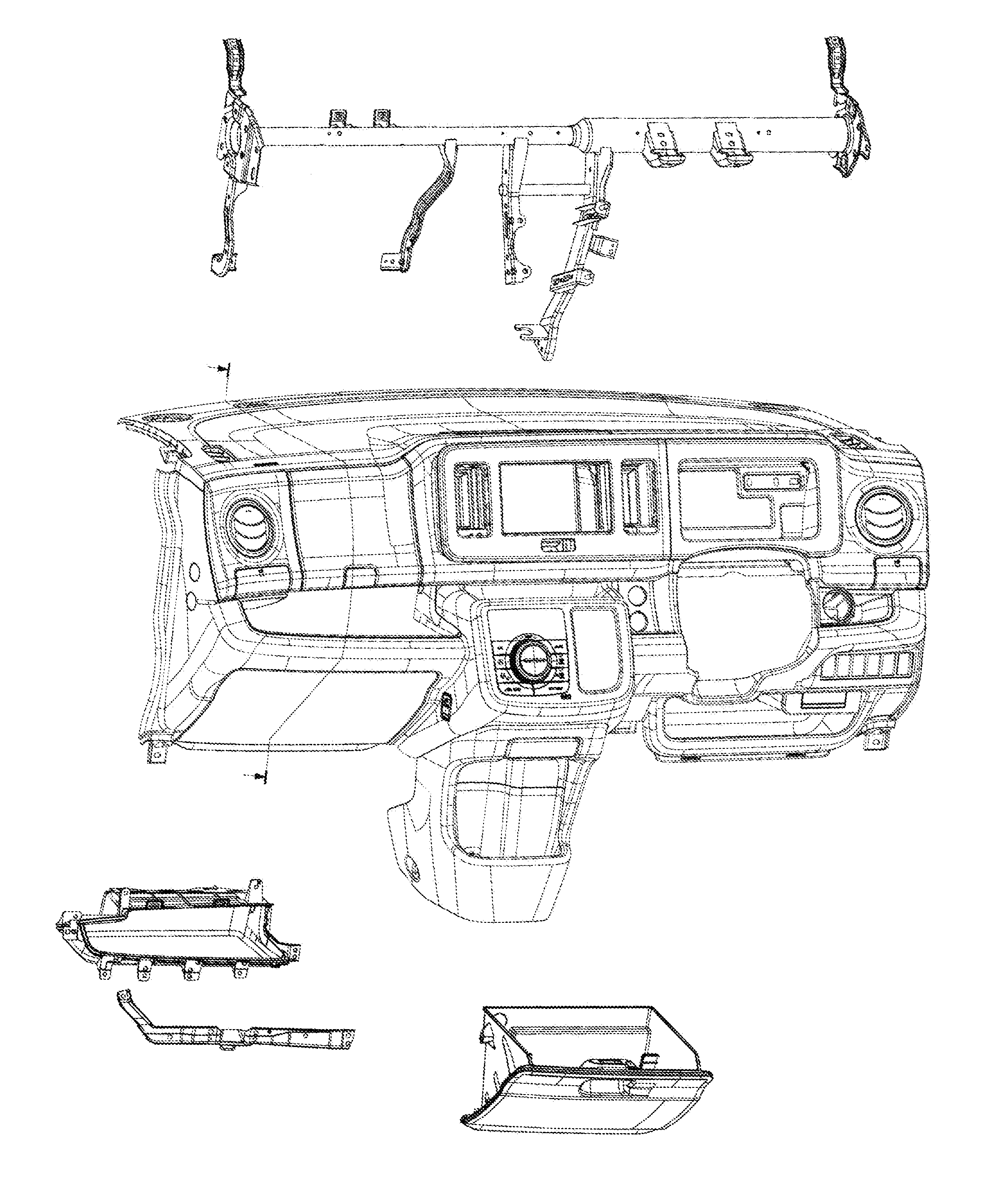 Structure of instrument panel parts