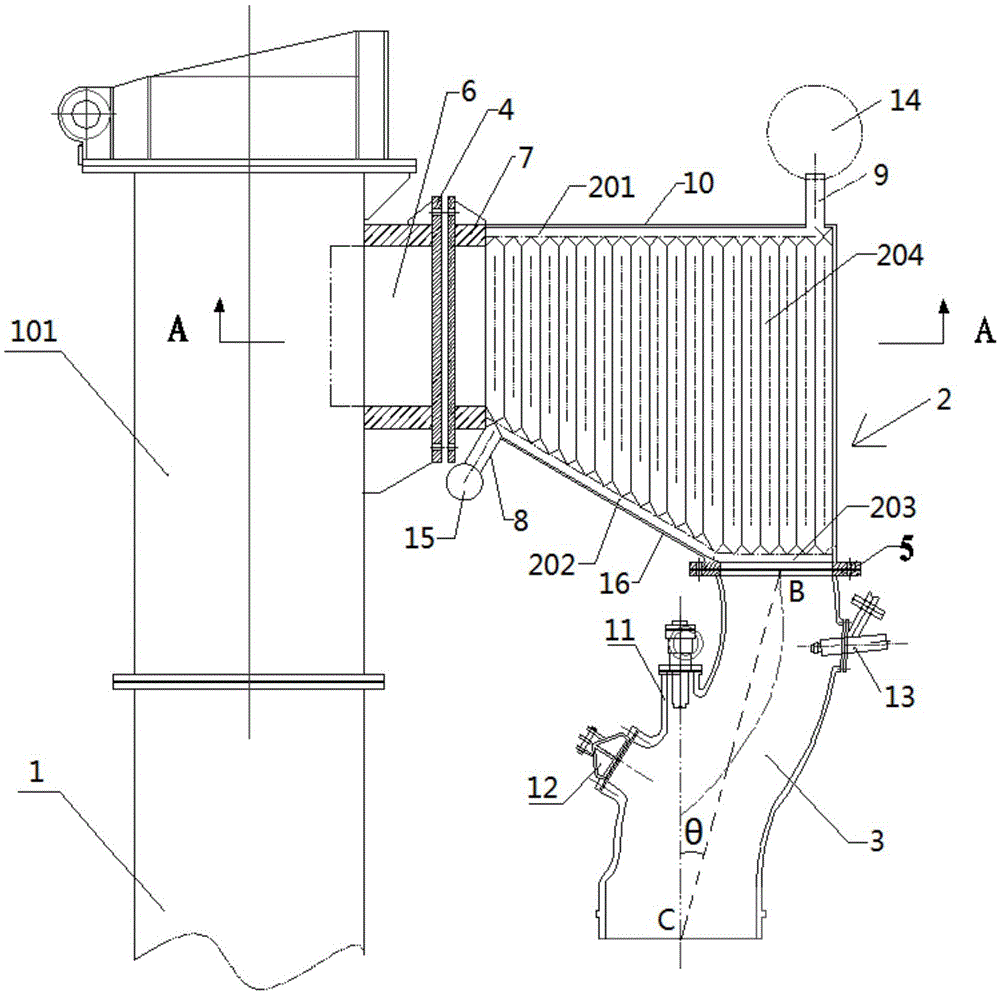 Anti-bonding pipe bundle type waste heat recycling system for raw coke oven gas