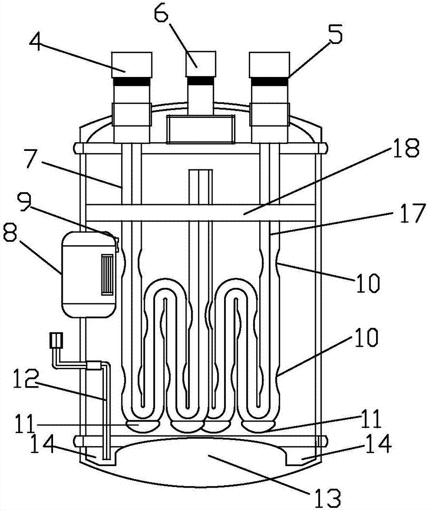 Gas-liquid separator for multi-connected heat pump and manufacturing method of gas-liquid separator