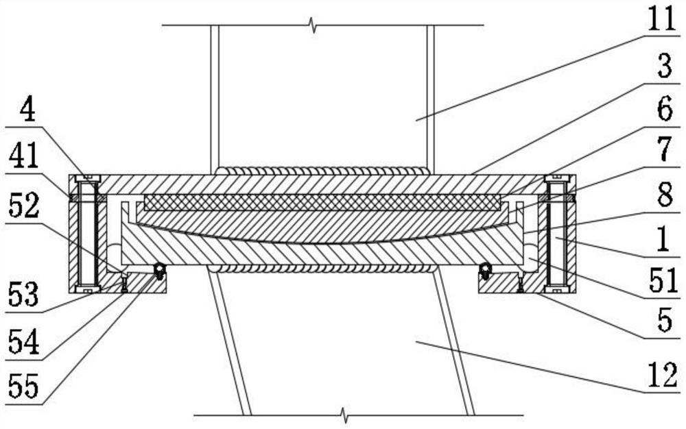 Steel structure universal spherical hinge support