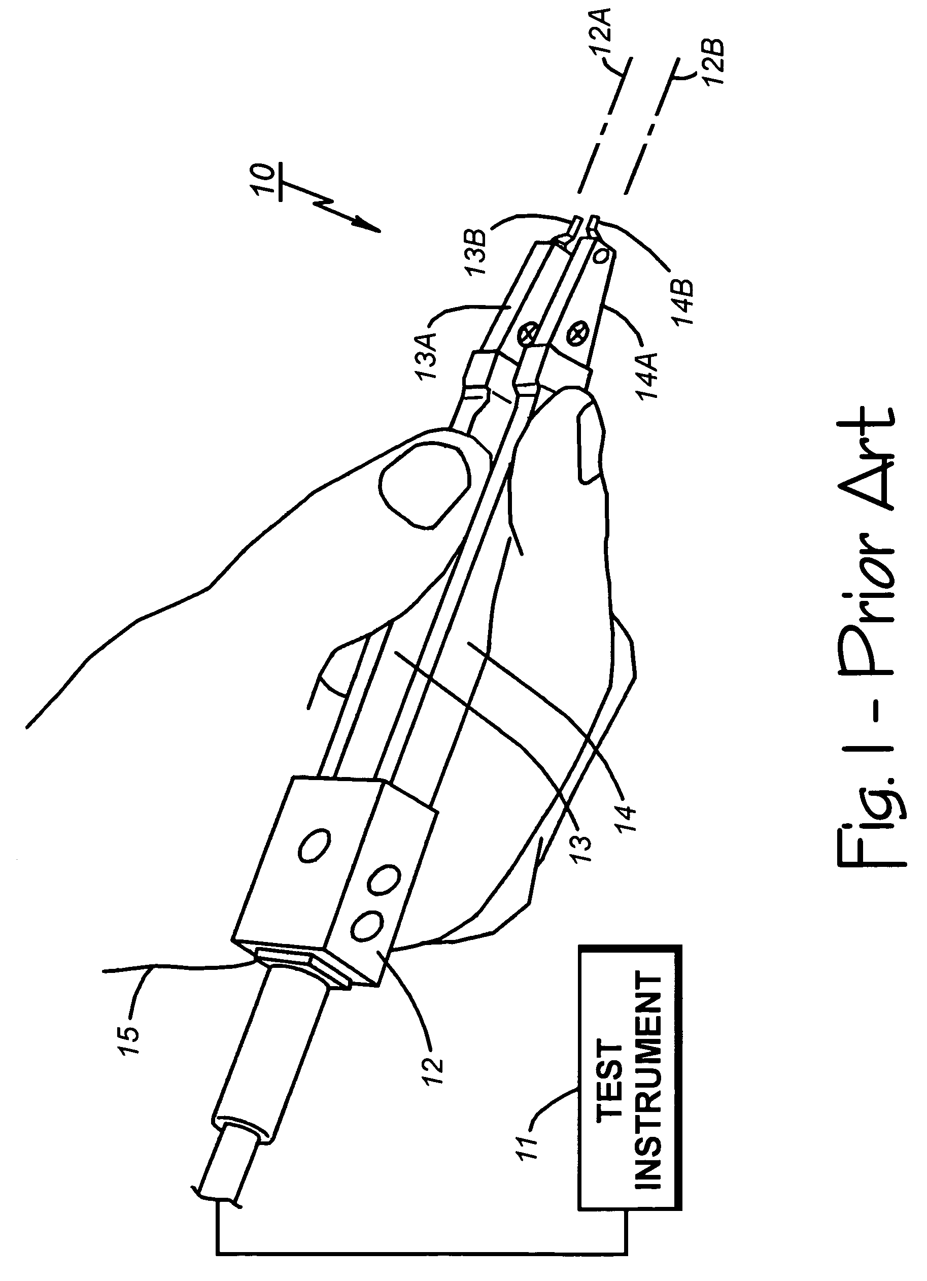 Handheld electronic test probe assembly