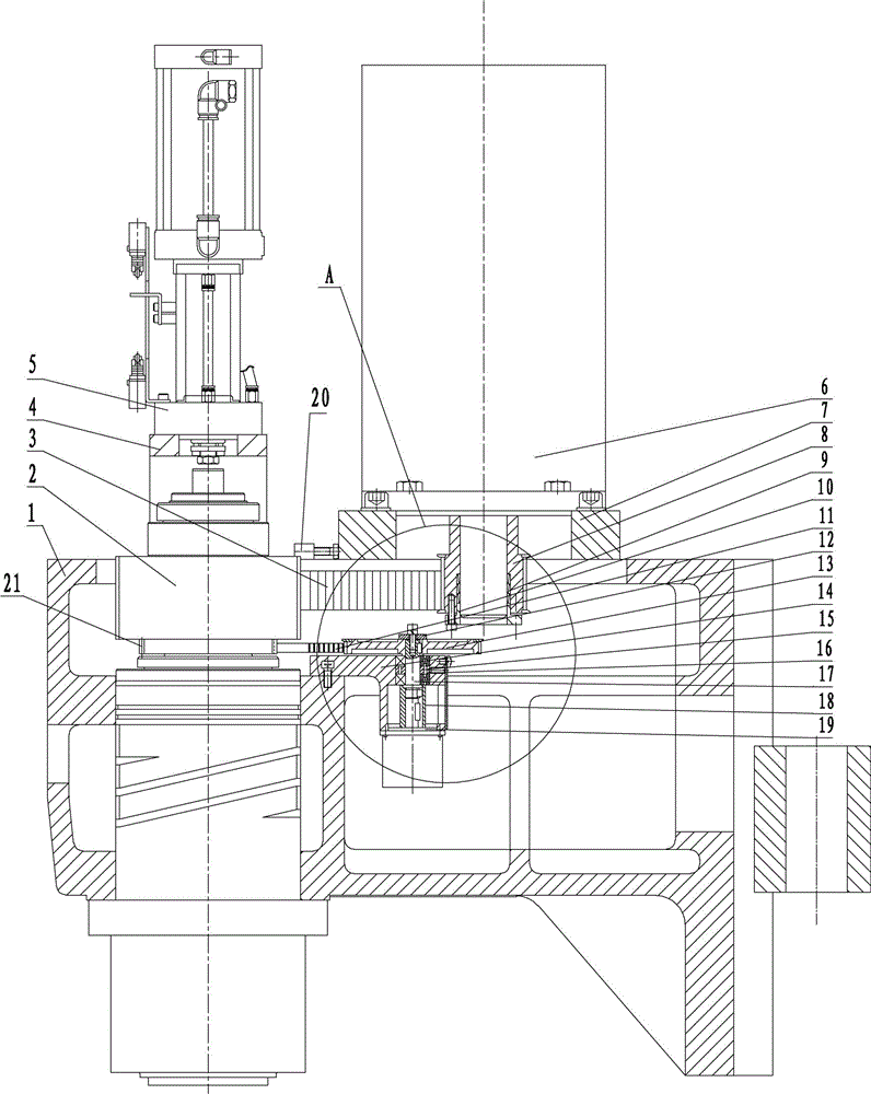 Vertical machining center main shaft box structure