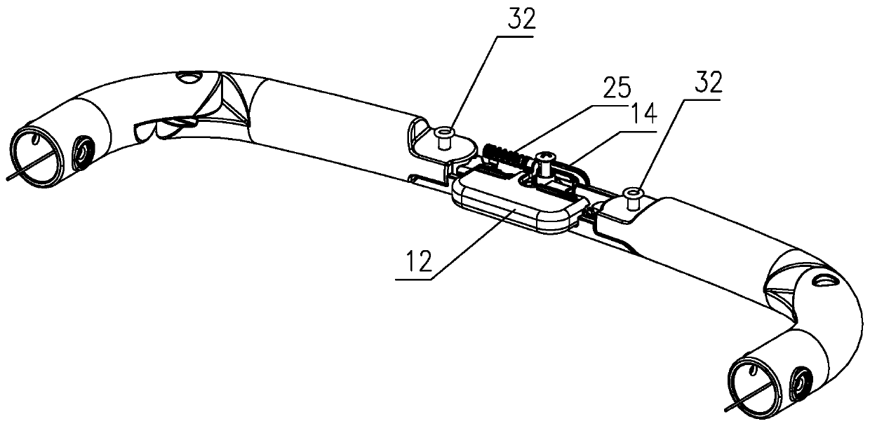 Hand folding mechanism and three-fold handle using the folding mechanism and cart thereof