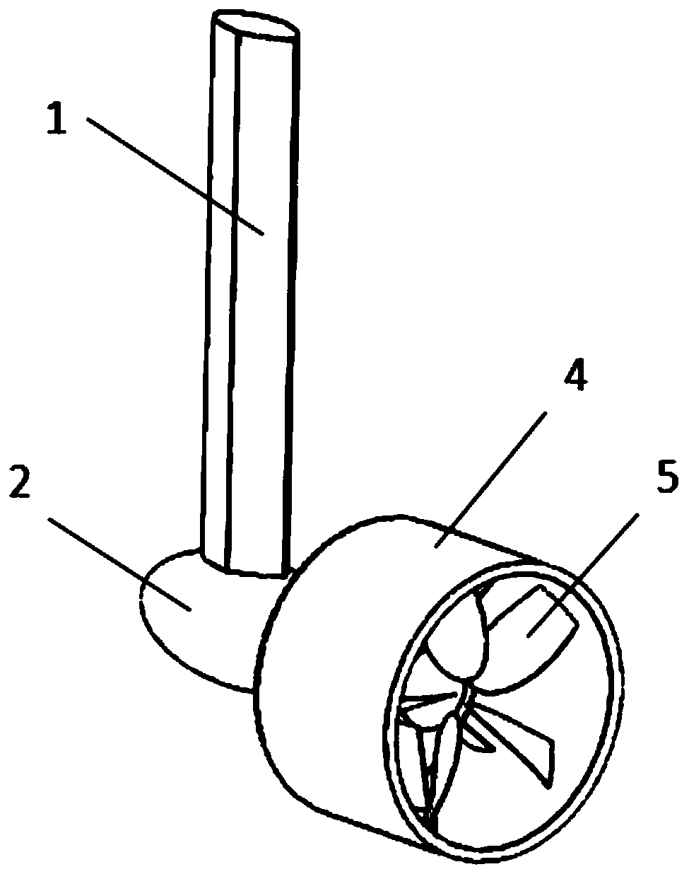 Pod type rim propeller