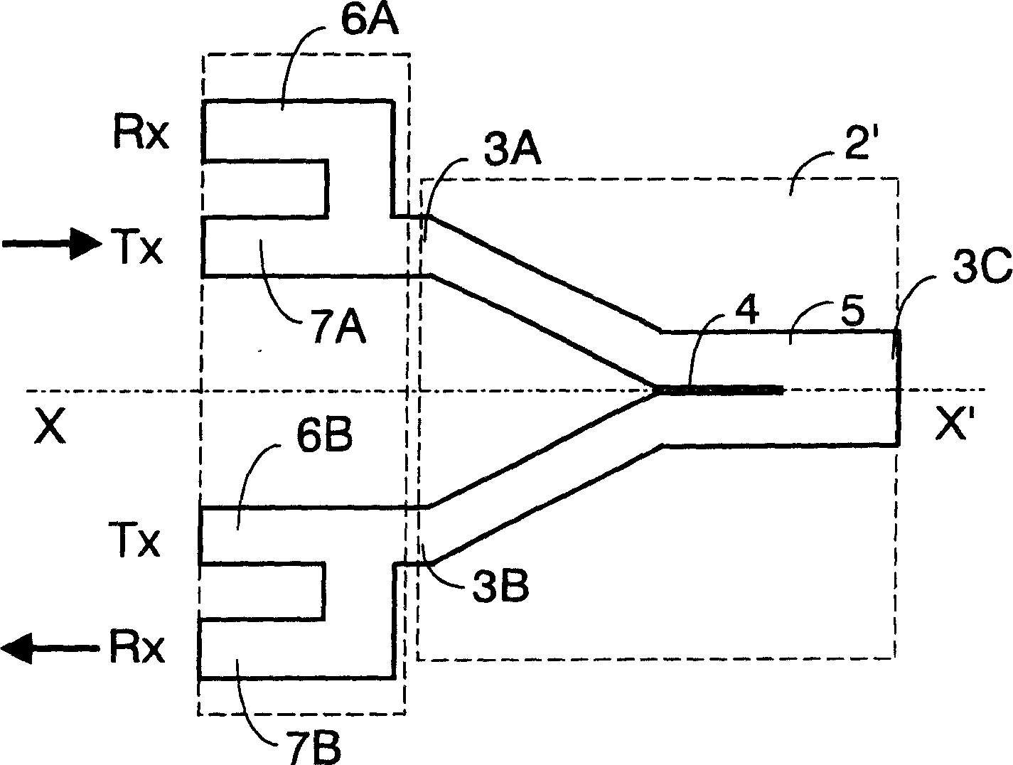 Frequency-separator waveguide module with double circular polarization