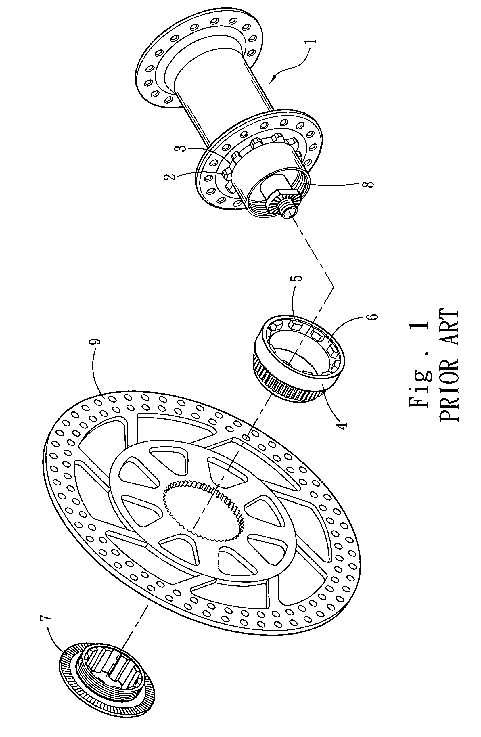 Disc brake hub adapter structure