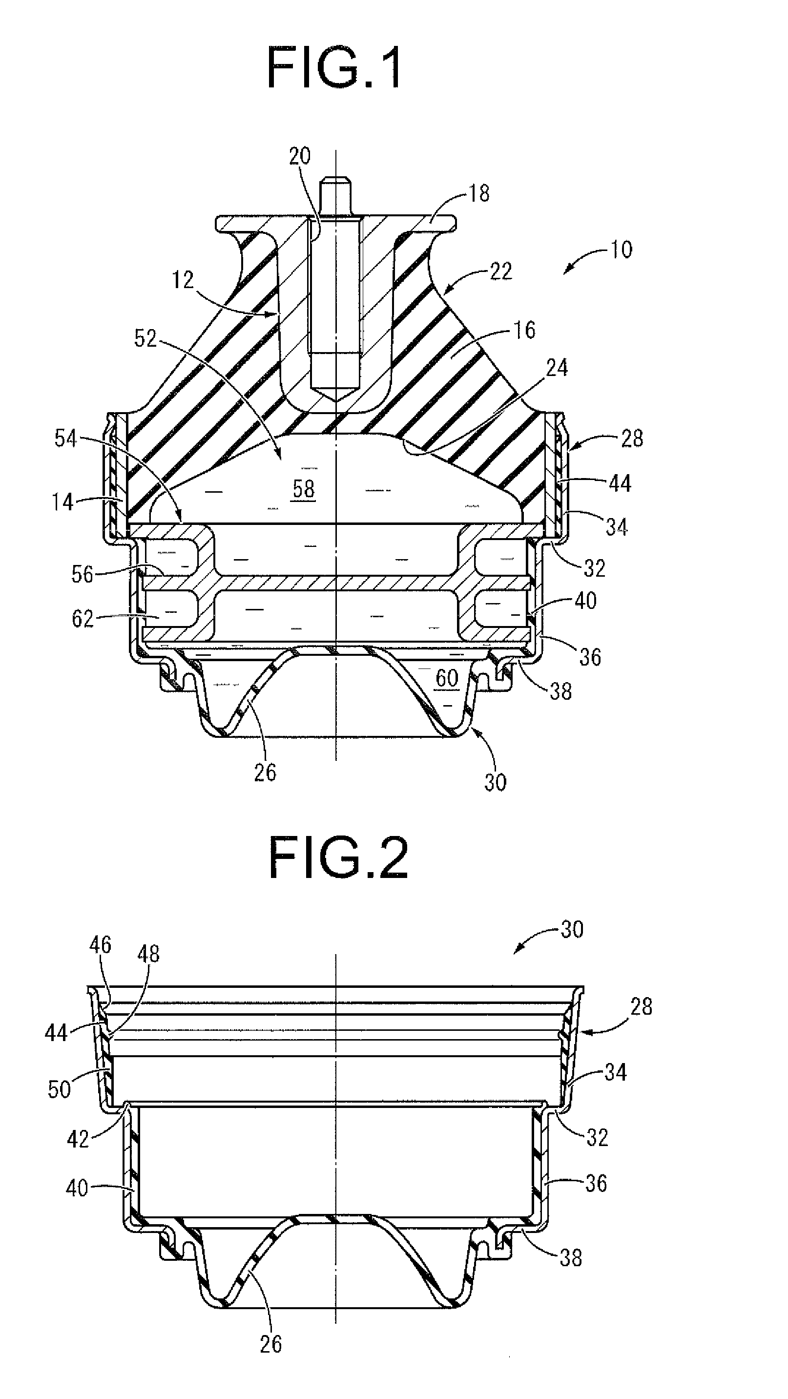 Fluid-filled vibration damping device and method of manufacturing the same